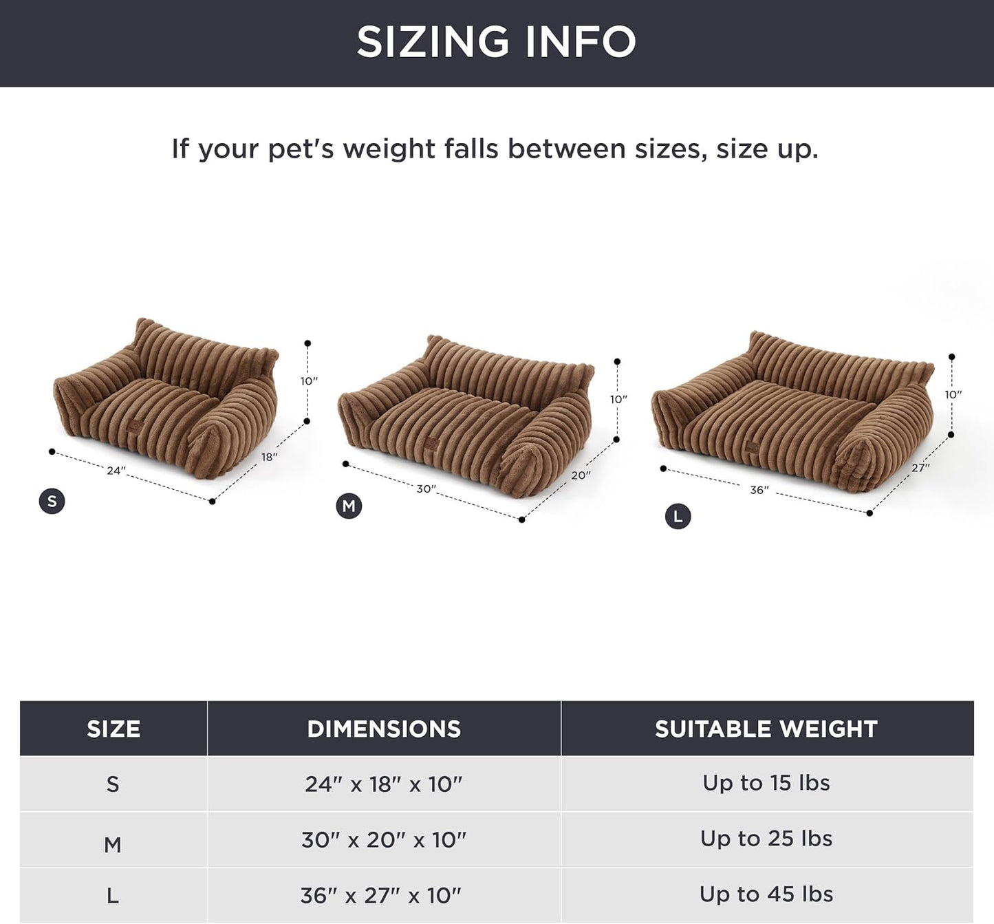 Bedsure Cute Cat Couch for Pets - Fluffy Cat Sofa with Premium Soft Corduroy Fleece, Fuzzy Pet Couch Bed with Removable Washable Cover, Supportive Pet Chair for Indoor Cats, 24inch, Copper Brown