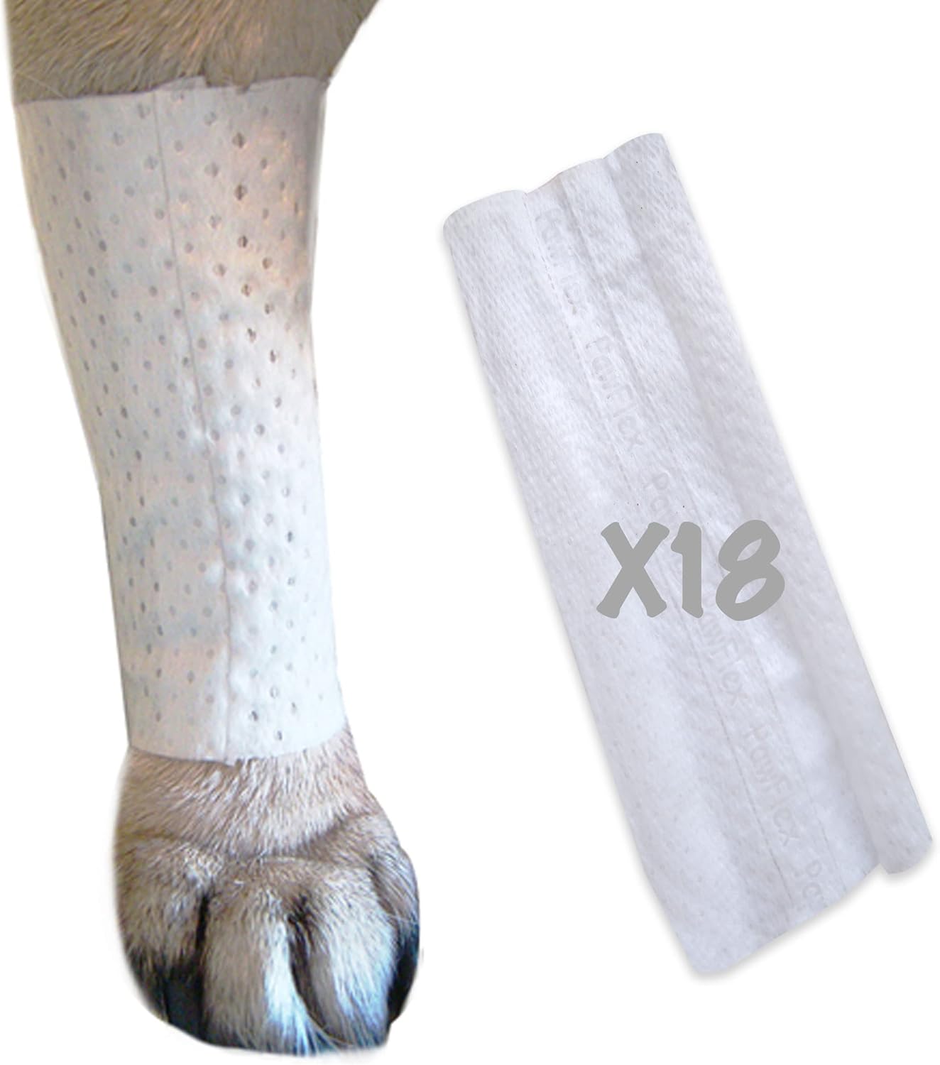 Protective Sleeve Tubular Cover - Bandages - for Dogs Cats and Other Pets First Aid Wound Care Comfortable Non-Adhesive Breathable & Water Resistant 18 Strips (yields 36-54 Covers)-(Small)