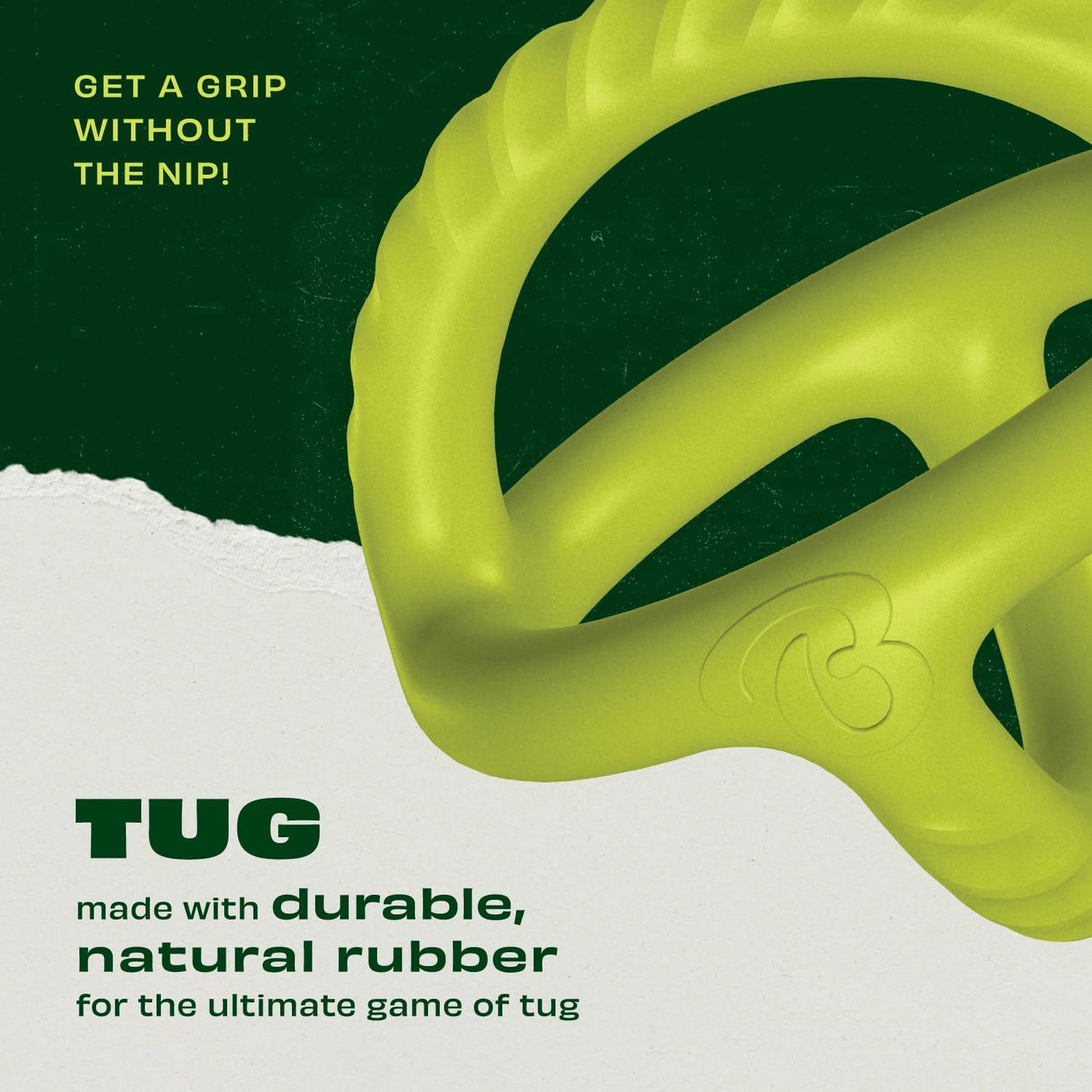 Benebone Natural Rubber Tug Interactive Dog Toy, Natural Rubber