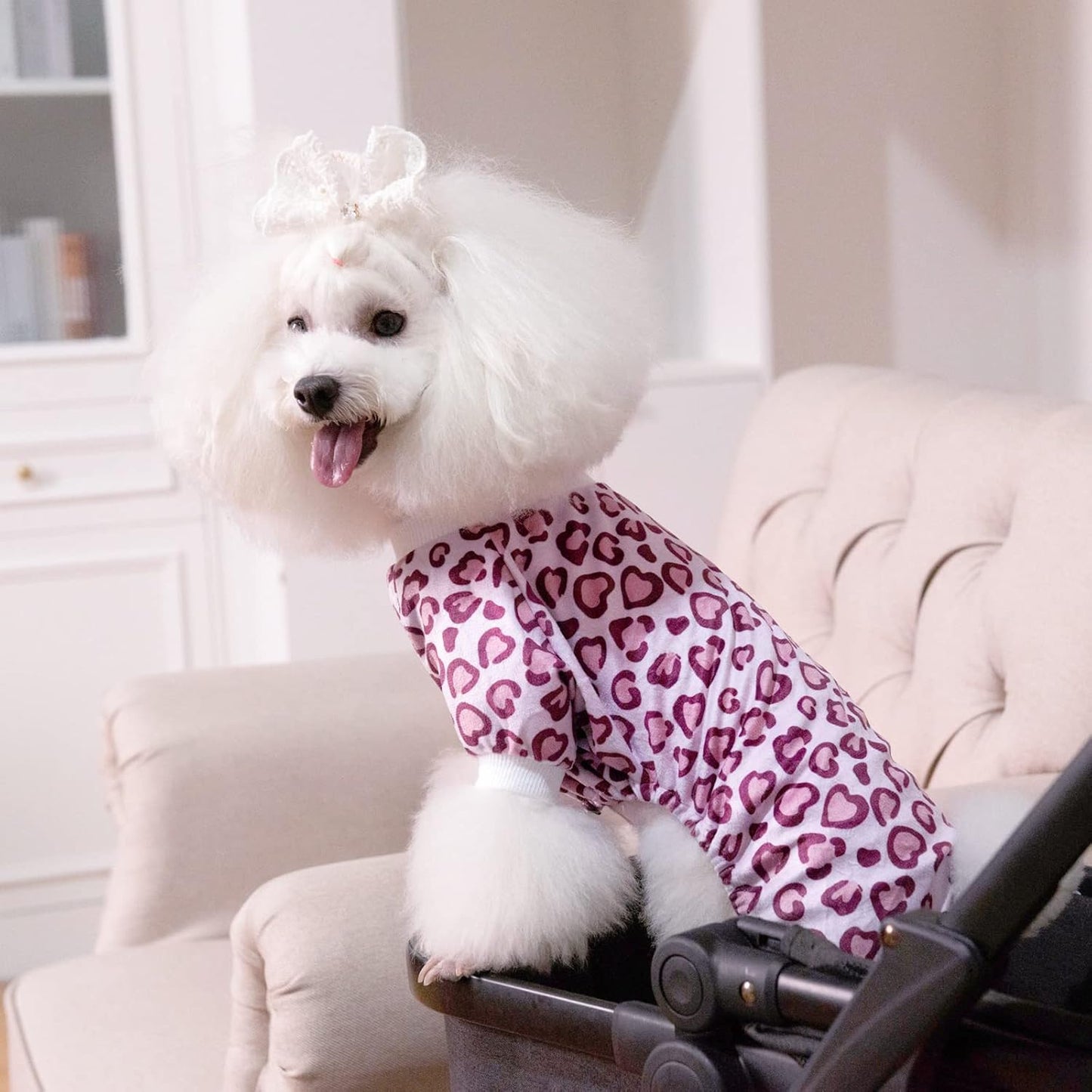 CuteBone Dog Halloween Pajamas Puppy Onesies Small Dogs Soft Pjs Coat Cat Apparel Comfy Pet Christmas Clothes Outfit Doggie Bodysuit P226S