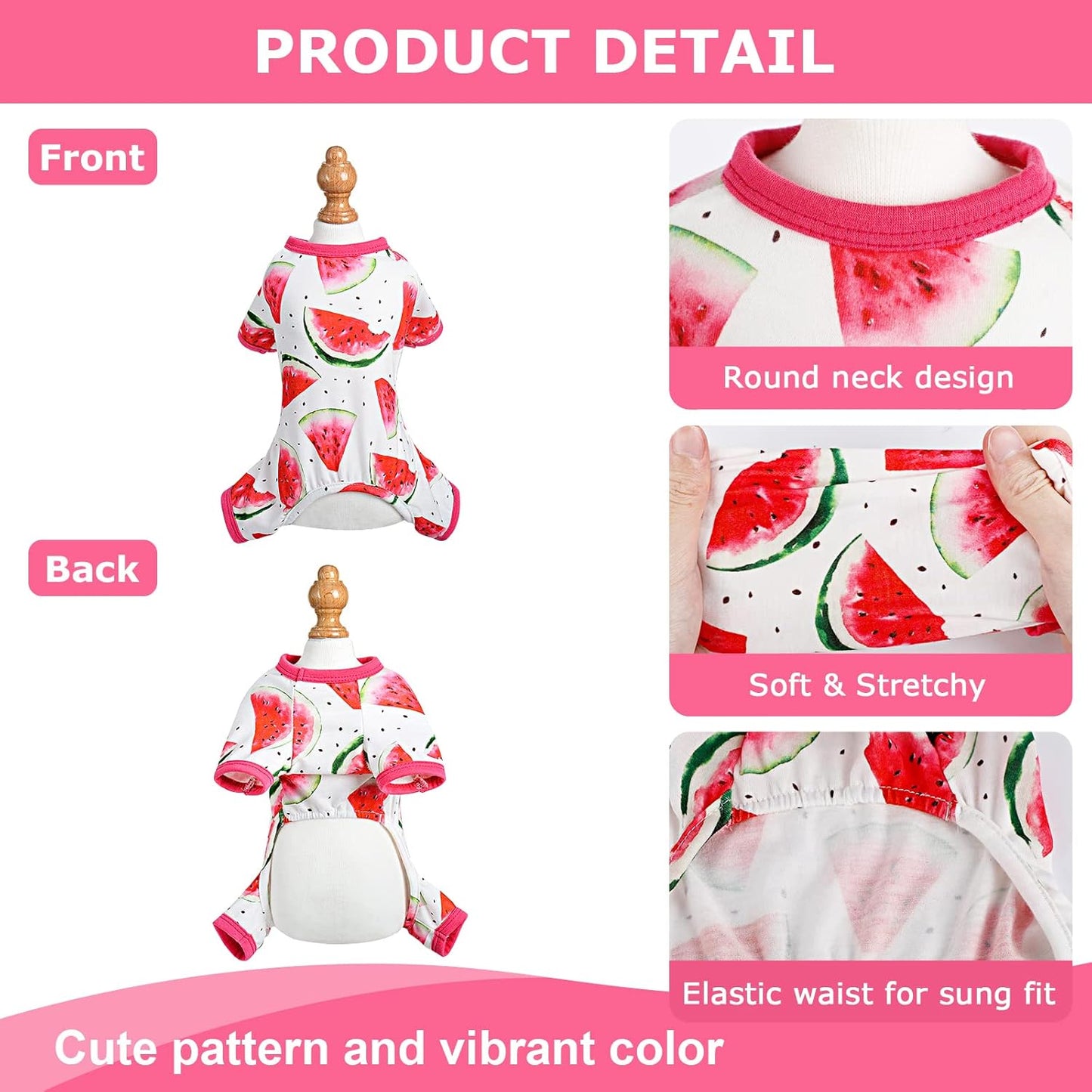 Dog Pajamas PSJ Dog Clothes for Medium Dogs Girl Summer Girl French Bulldog,Dachshund,Shih Tzu, Pug,Schnauzer - Pet Puppy Cat Apparel Dog Outfits Pjs Onesies, XXL