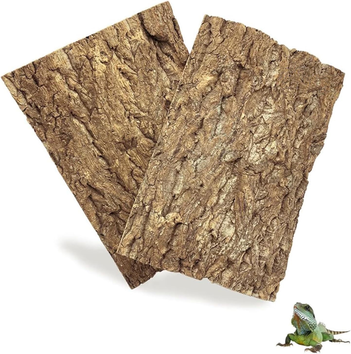 BNOSDM Reptile Cork Bark Tank Background Lizard Terrarium Wall Decor for Bearded Dragon Frog Leopard Gecko Tortoise Snake Chameleon 2PCS