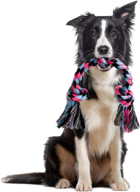 SHARLOVY Dog Rope Toy for for Medium Dogs, Durable Cotton Dog Chew Toys for Aggressive Chewers, Interactive Tug of War Dog Toys for Medium to Large Breed