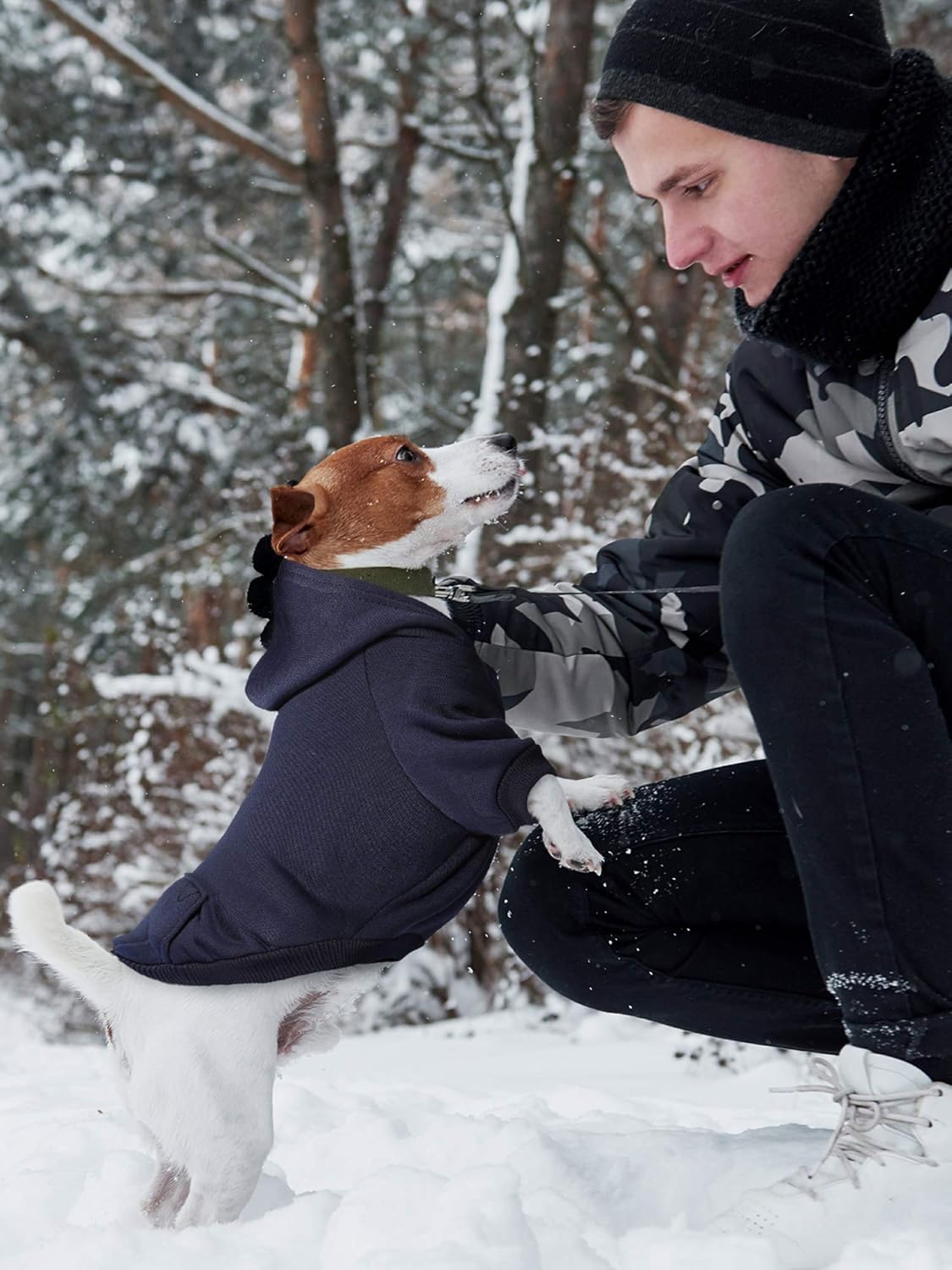6 Pieces Dog Hoodie Dog Clothes Sweaters with Hat, Pet Winter Clothes Warm Hoodies Coat Sweater for Small Dogs Chihuahua (XS)
