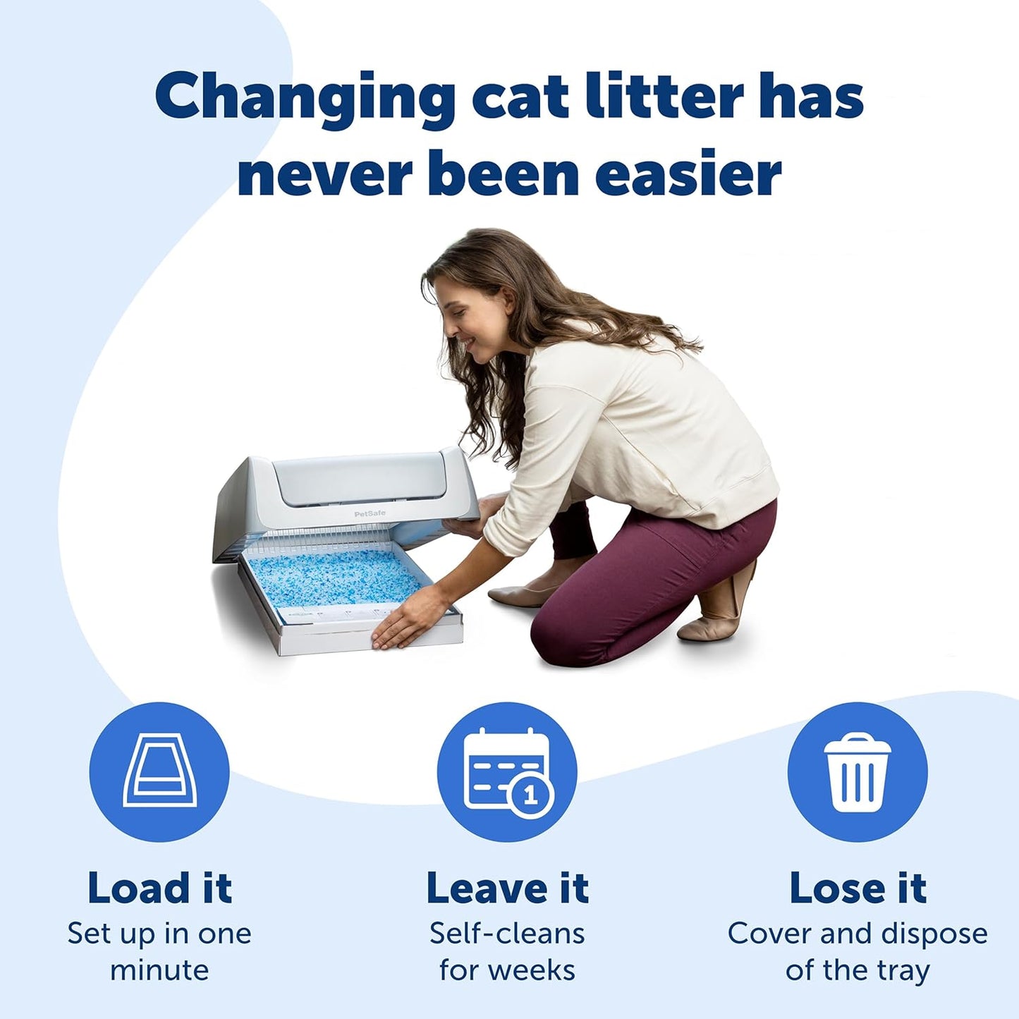 PetSafe ScoopFree Disposable Crystal Cat Litter Tray - Easy Cleaning Box - Refill Tray for Electric Litter Box - Fresh Scent - 4.3 lb Bags - 3 Pack