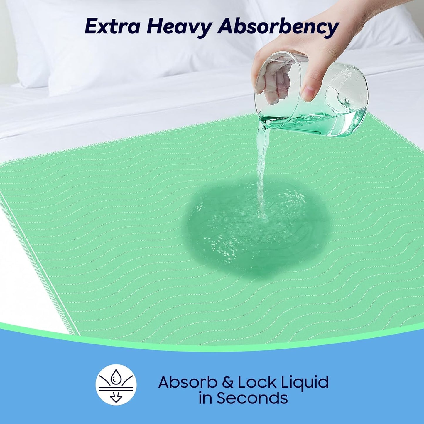 6 Pack 36” x 36” Extra Heavy Absorbency Washable Underpads, Waterproof Quick Drying Nursing Pads Incontinence Bed Pads, Reusable Washable Pee Pads for Dogs, Diaper Changing & Adults