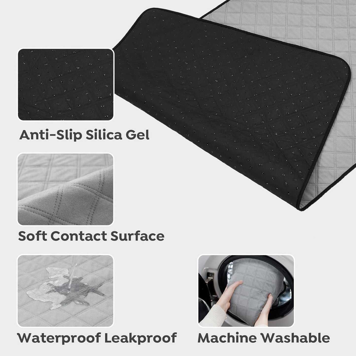 Veehoo Original Outdoor Elevated Dog Bed, Cooling Raised Dog Cot for Large Dogs, Portable Standing Pet Hammock Platform with Washable Breathable Mesh, No-Slip Feet, 47" x 32", Black Silver