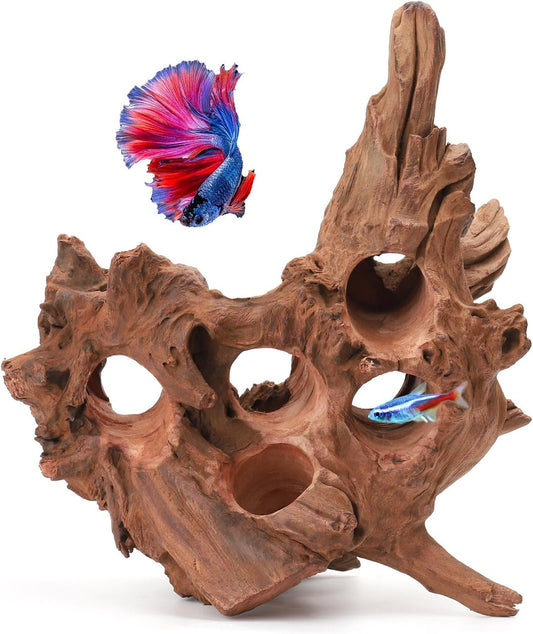 Driftwood for Aquarium Natural Aquarium Wood for Aquascaping Fish Tank Decorations Reptile Tank Decor (Porous Natural Driftwood 10-16“)