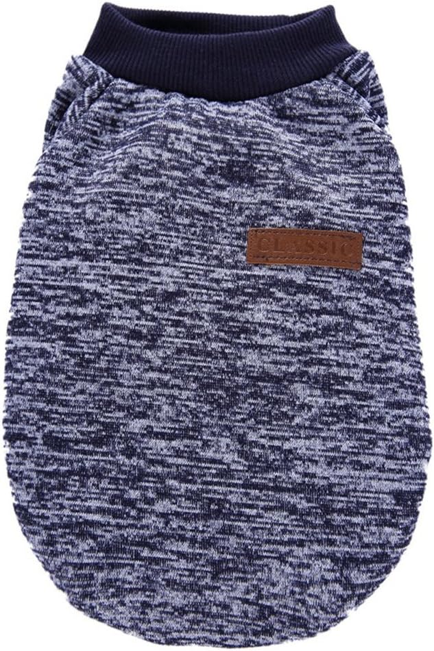 Jecikelon Dog Clothes Dogs Sweater Soft Puppies Clothing Winter Puppy Sweaters Warm Outfit for Dogs Small XXS XS Cat Apparel (Navy Blue, XXS)