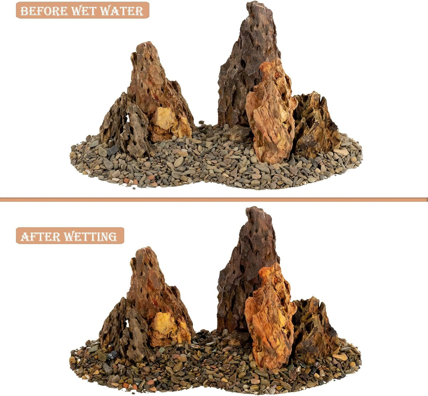 Dragon Rocks Aquariums Stones Natural Rocks for Aquascaping, Aquariums, Terrariums, Vivariums Decorative Stone,Reptile Enclosures,Paludariums,and Gardens-10LB（2 to 7 inch）
