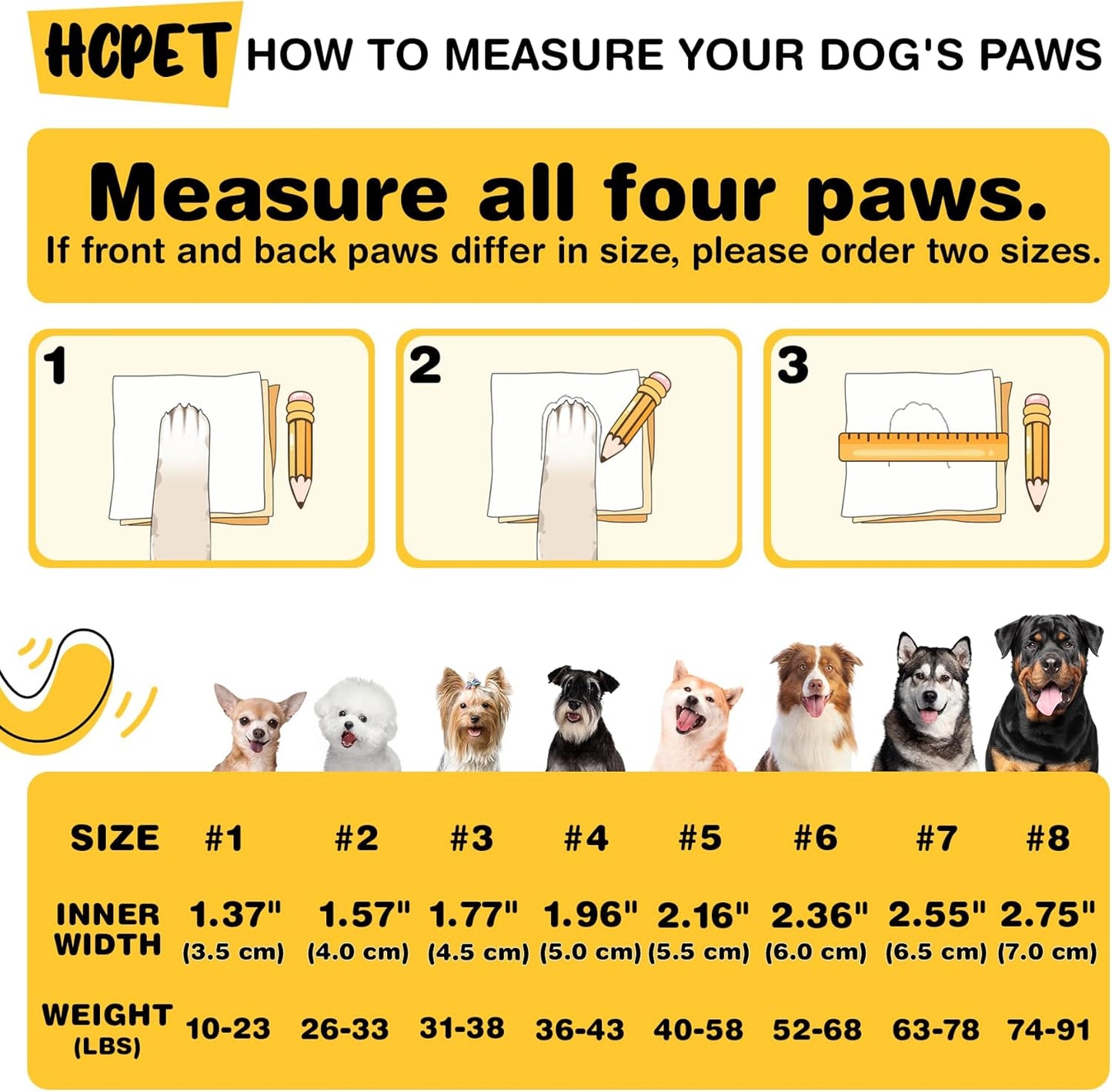 Hcpet Dog Shoes for Large Dogs, Breathable Dog Booties for Small Medium Dogs, Anti-Slip Dog Boots & Paw Protectors for Hot Pavement Winter Snow Hiking with Reflective Straps Orange Size 4