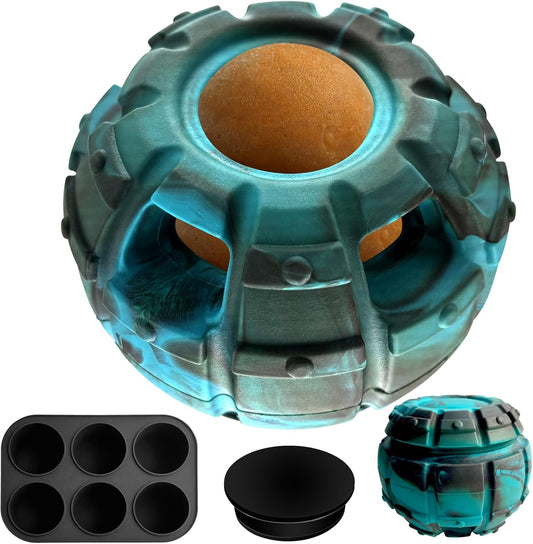 Yipetor Frozen Treat Dispensing Dog Toy - Large Chew Toy, Freezable Fillable Rubber, Reduces Anxiety, Easy to Clean, Interactive Puzzle (Medium)