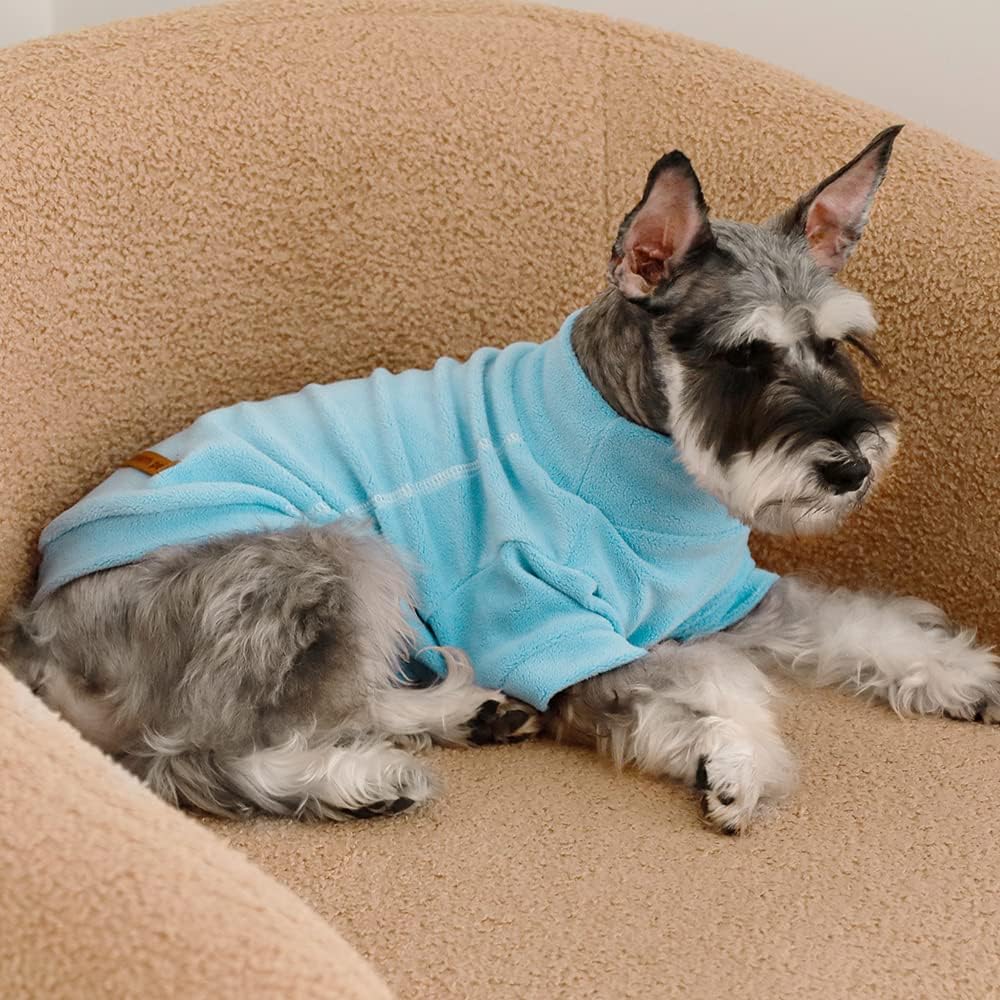 Fitwarm 3 Pack Classic Fleece Dog Sweater, Turtleneck Dog Sweatshirt, Dog Winter Clothes for Small Dogs Boy Girl, Pet Pullover Jacket, Cat Apparel, Blue, Grey, Navy, Large