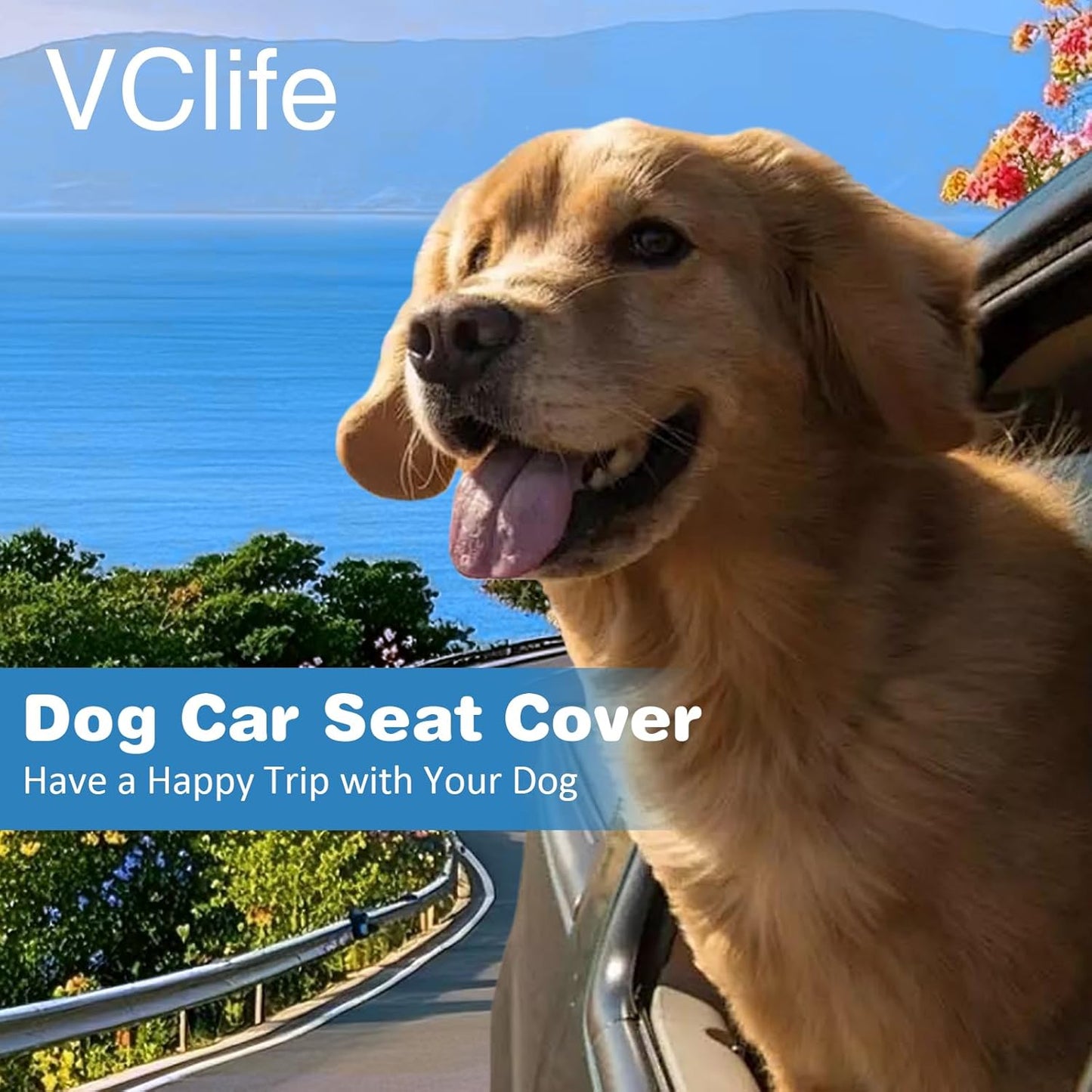 VClife Dog Bed Mat for Car Backseat Extender, Anti Slip Plaid Pet Bed Mat for Car Backseat Extender, Furry Dog Sofa Couch Cover, Washable Travel Dogs Bed for Cars, SUV, Small Truck, 51"×23.6"