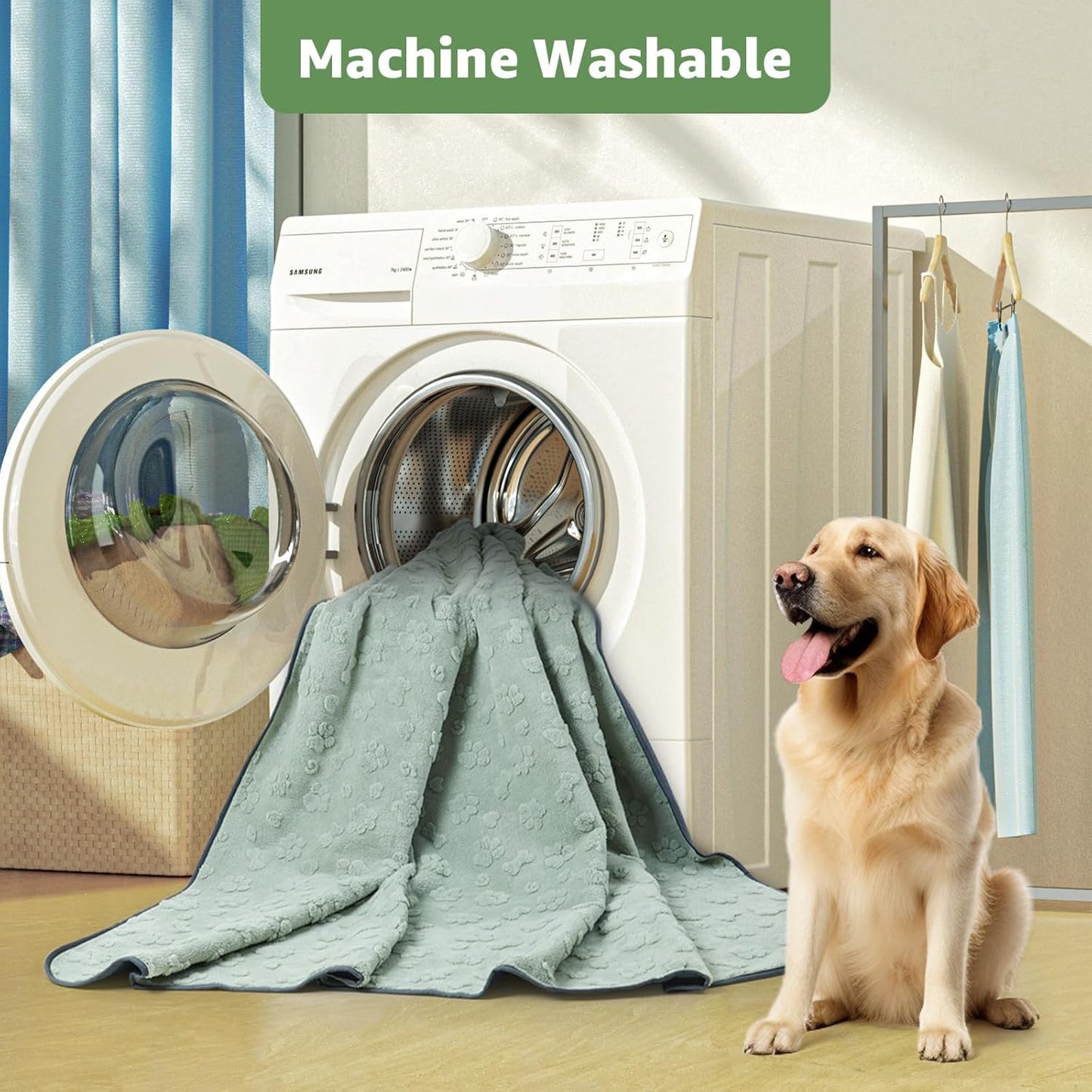 LOOBANI Washable Pee Pads for Dogs: 72"x72" Super Absorbent Reusable Dog Pee Pads Extra Large, Waterproof and Leakproof Whelping Pad for Potty Training, Playpen, Crate,Floor and Bed