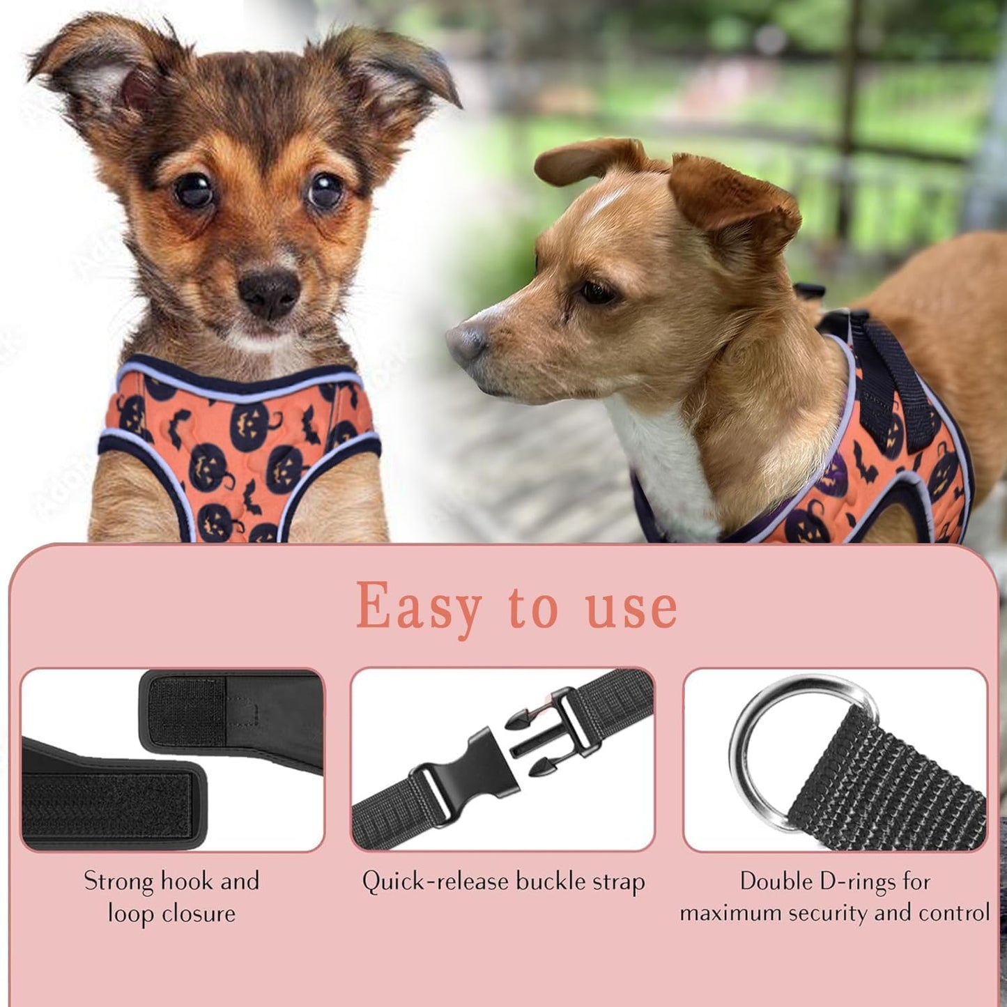Comfort Fit Dog Harness Soft Padded No Pull Harness with Adjustable Buckles for Small Medium Large Dogs Step in Pet Vest with Easy Control Handle for Walking Jogging Running Training Dogs & Puppies