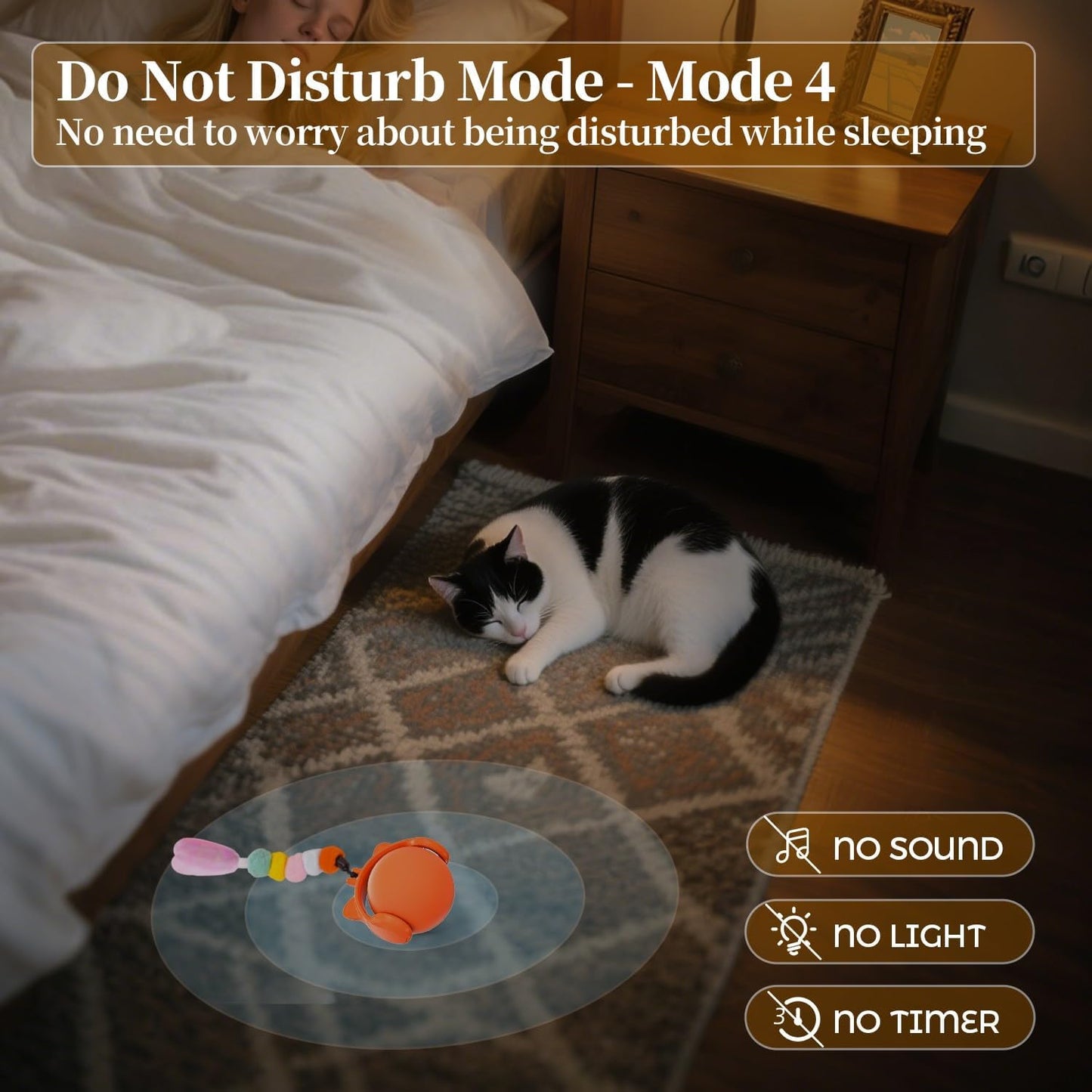 ORSDA Cat Toys for Indoor Cats, New Intelligent Voice Timing Touch Control Cats Ball, Simulate Mouse Sound Kitten Toy, Automatic Interactive Moving Cat Toy for All Ages