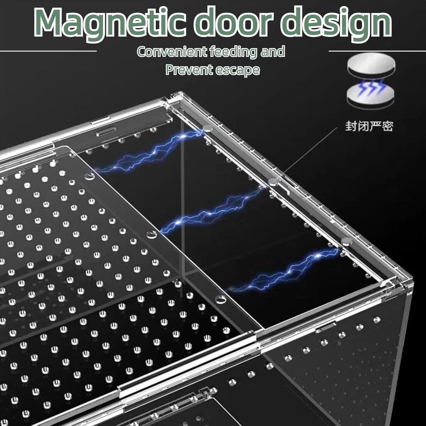 PC Reptile Terrarium, Hermit Crab Tank, Jumping Spider Enclosure, Tarantula Enclosure, Suitable for Gecko, Leopard Gecko, Tree Frog, Lizard, Praying Mantis Habitat Tank Starter (Small)