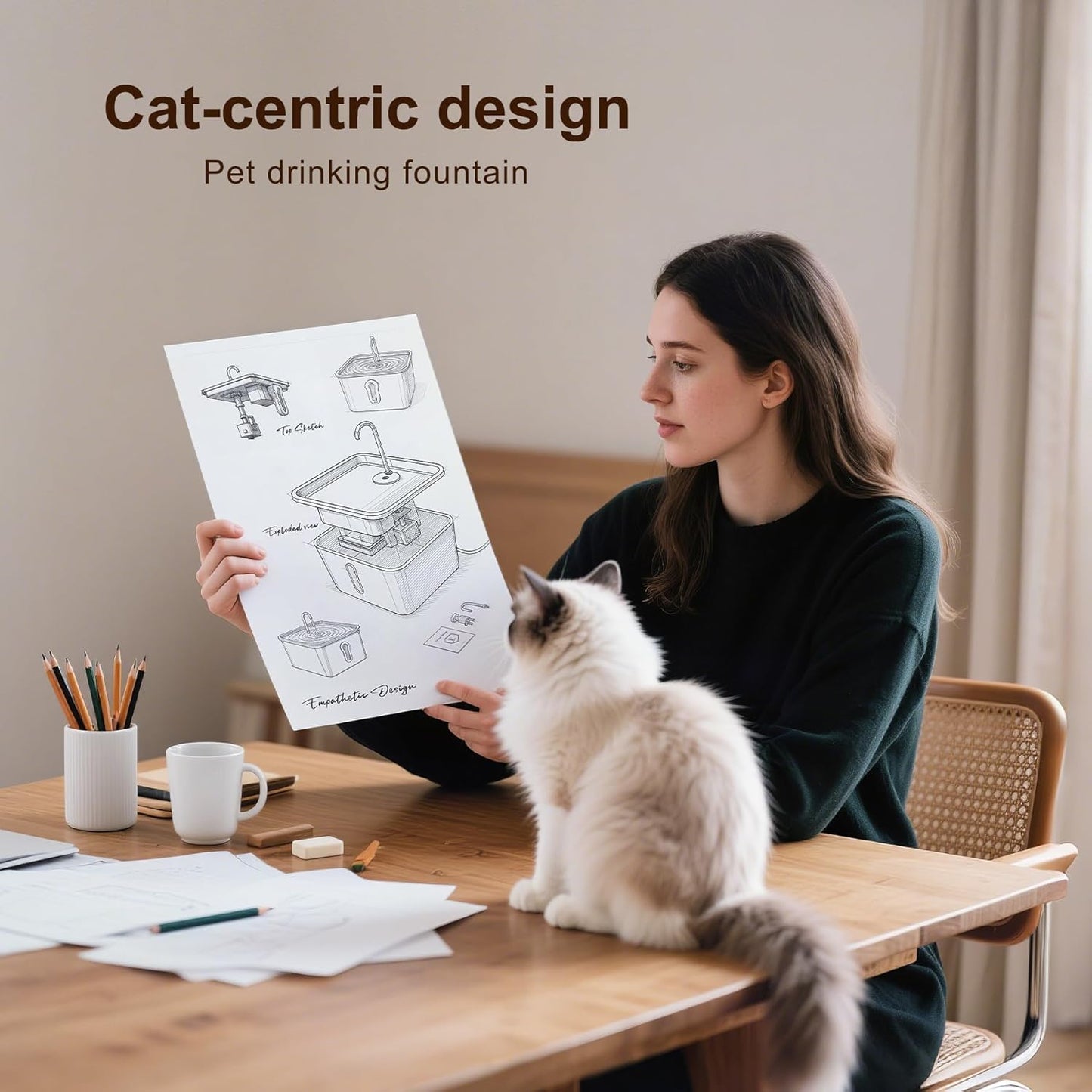 Stainless Steel Cat Water Fountain, 4L/135oz Automatic Circulation pet Water Dispenser, Quiet cat Bowl Water Dispenser, Suitable for Cats, Dogs and Multiple Pets. (Pet Fountain+6 Filters+6 Sponges)