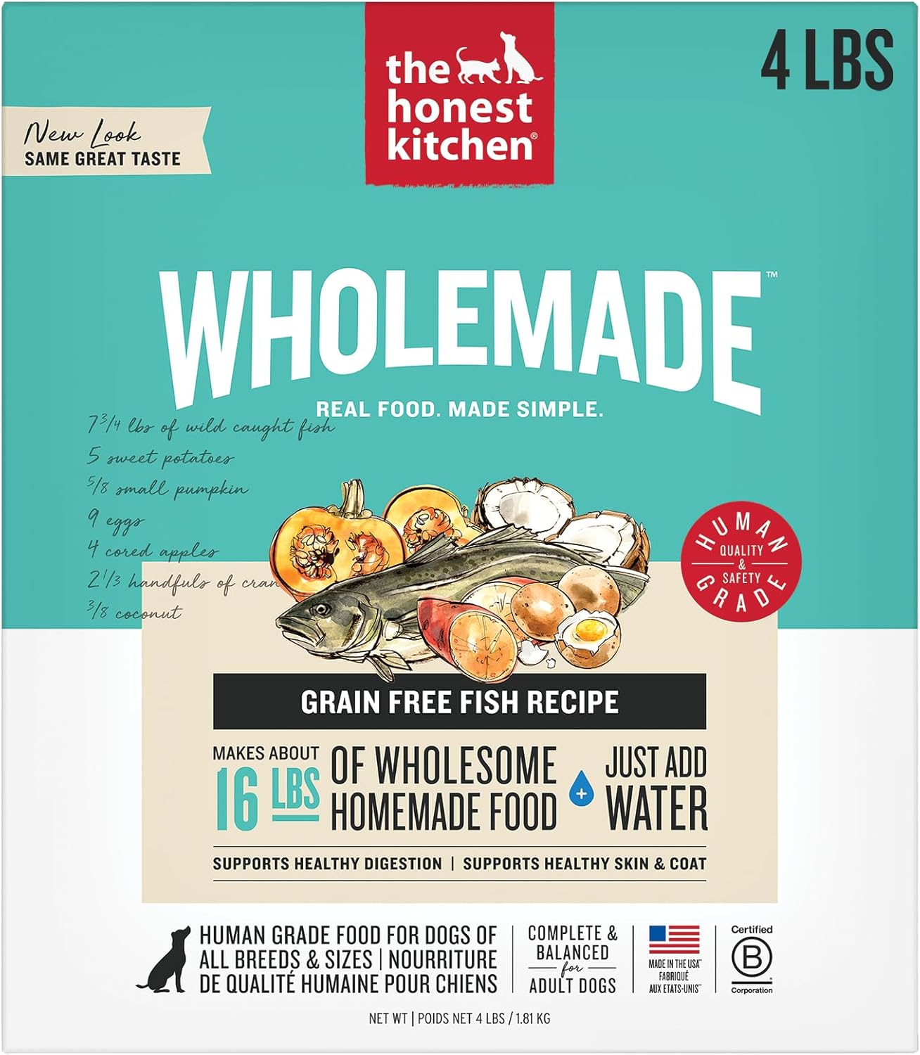 The Honest Kitchen Wholemade™ Grain Free Fish Dog Food, 4 lb Box