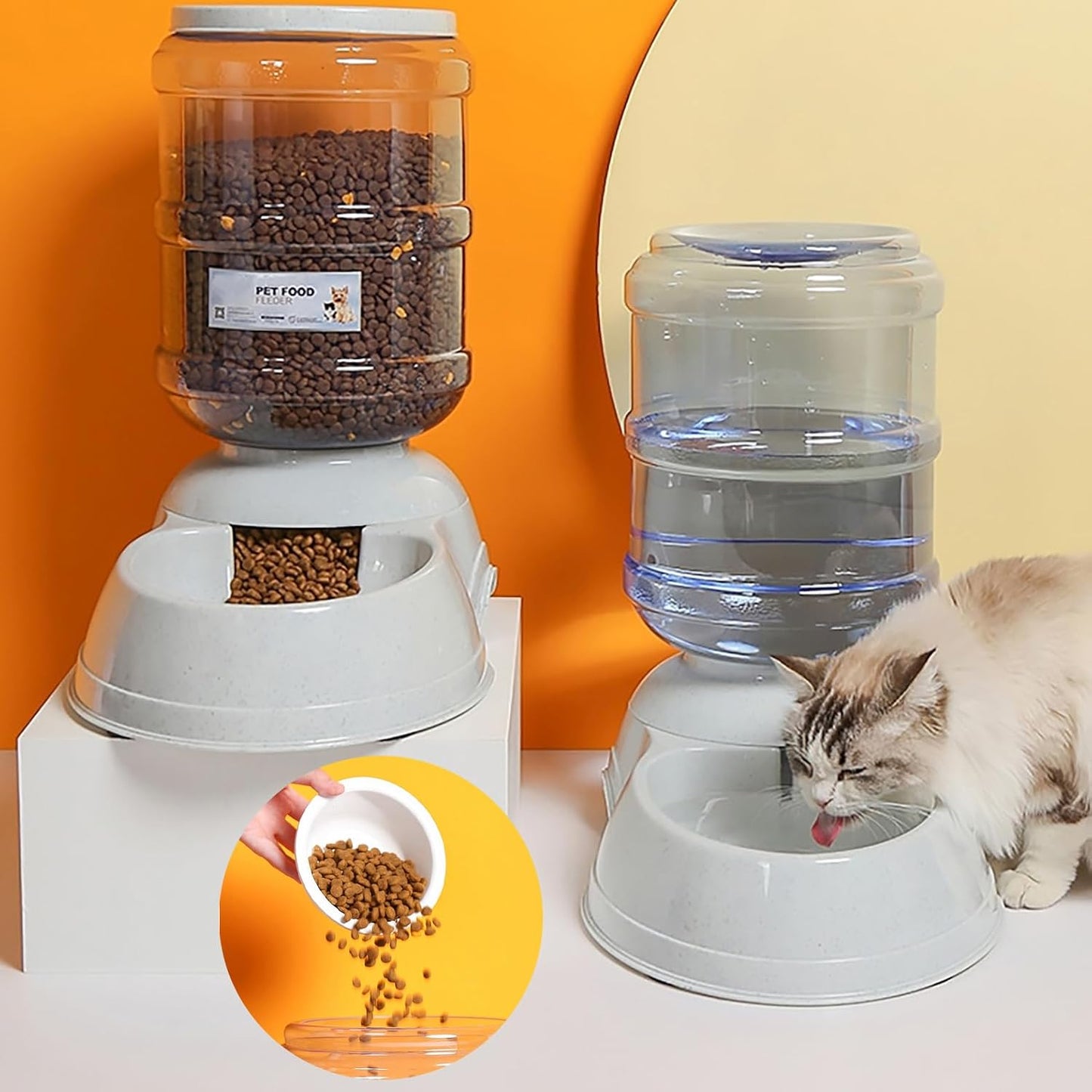 Dog Water Bowl Dispenser,3 Gallon/ 11L Pet Water Dispenser Station for Large Dogs and Cats,Gravity Automatic Feeder,Large Size Dog Drinking Fountain