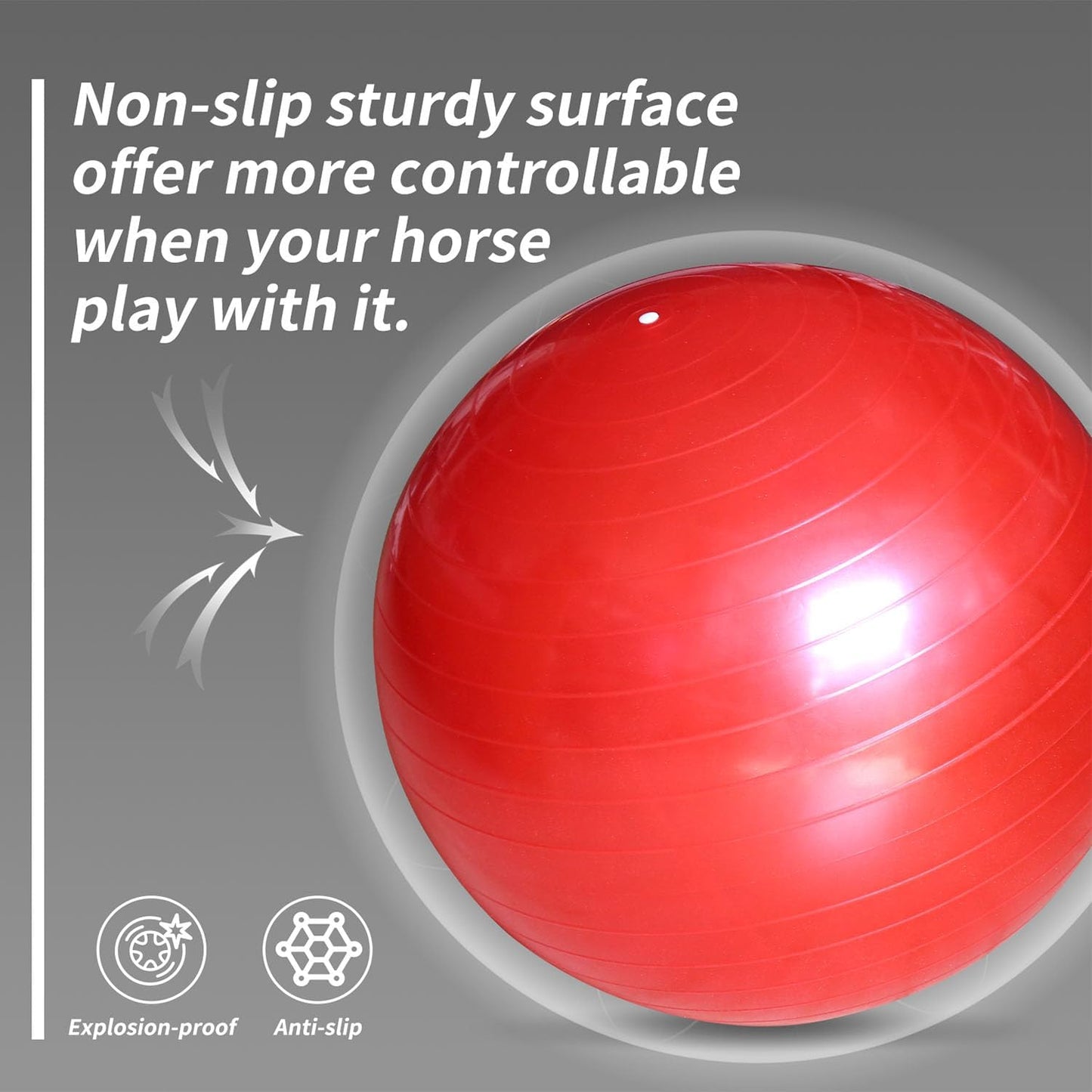 17-Inch Equine Ball for Play & Training - Anti-Burst, Mega Horse Soccer Ball for Goat, Donkey