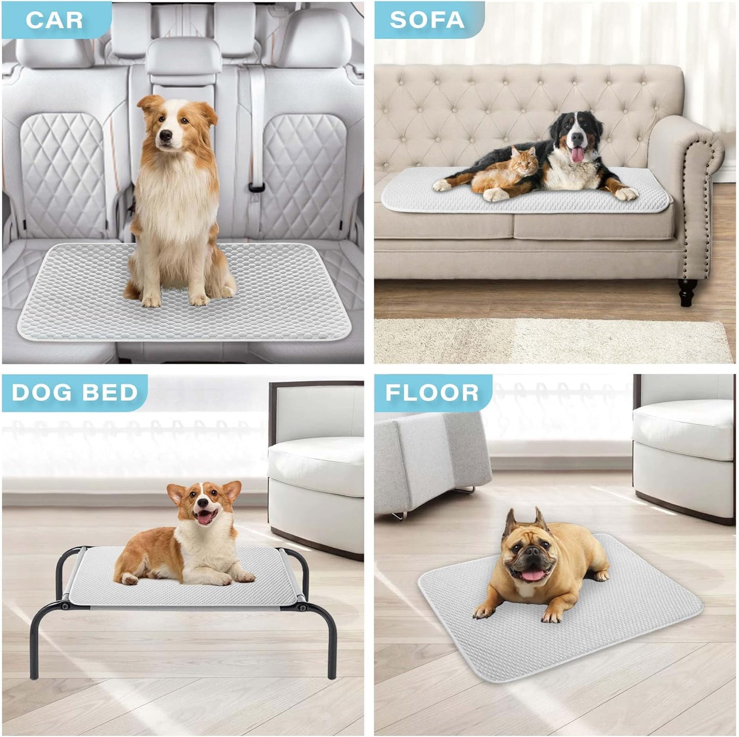 MICROCOSMOS Pet Cooling Mat & Sleeping Pad- Breathable Bubble Surface, EZ Clean. Keep Cooling for Pets, Kids and Adults in Summer.(GreyWhite, 36" x 36")