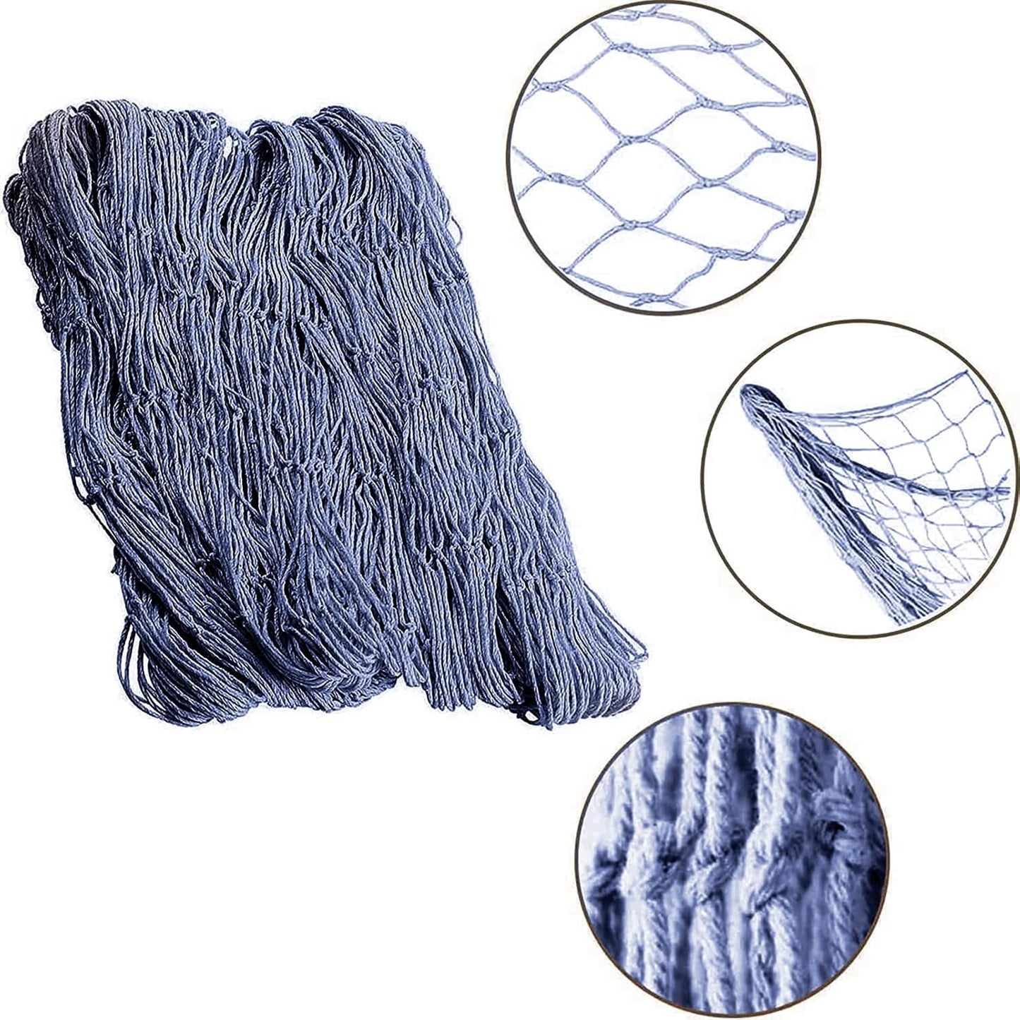Rosoz Nature Fish Net Wall Decoration with Shells, Ocean Themed Wall Hangings Fishing Net Party Decor for Pirate Party,Wedding,Photographing Decoration