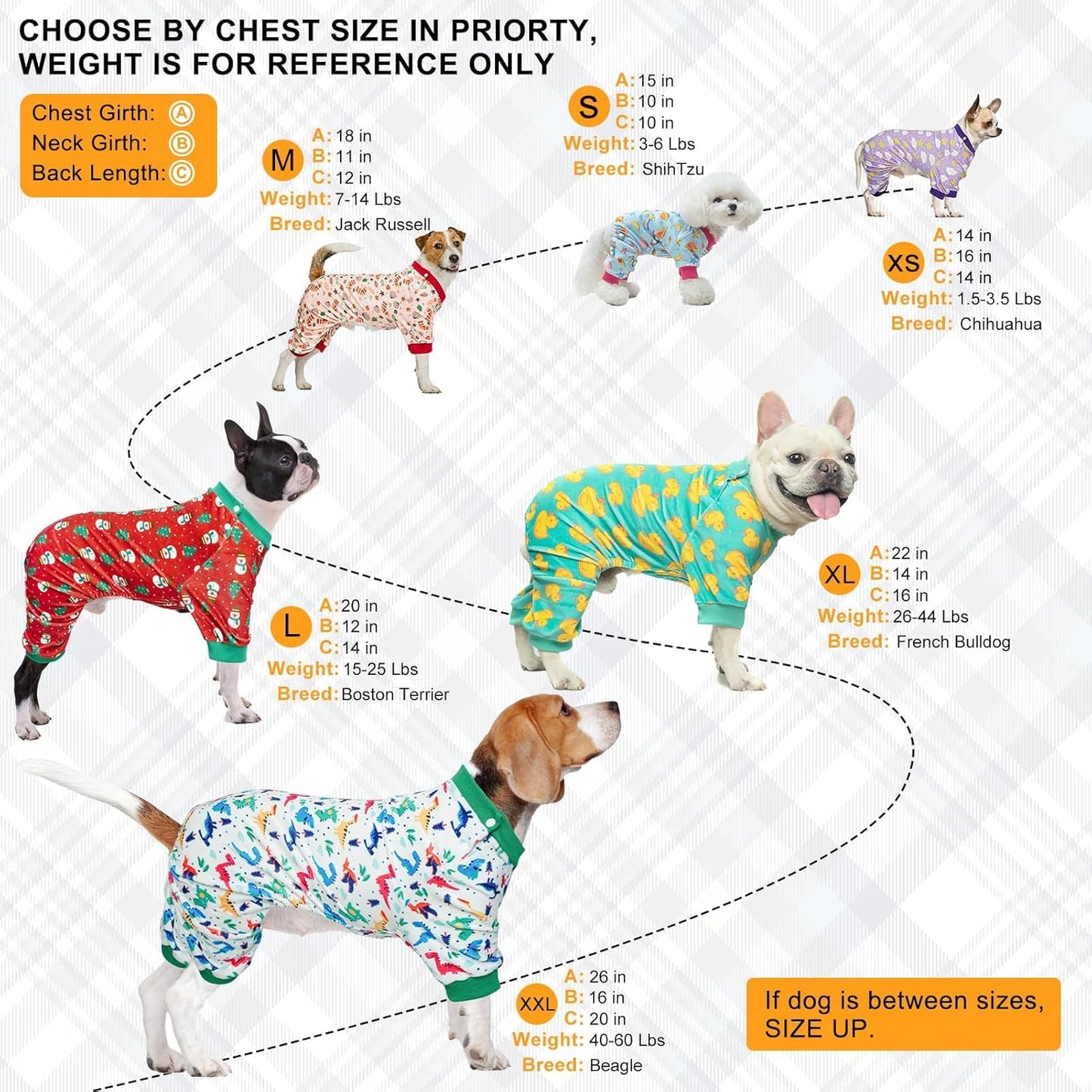 BEAUTYZOO Dog Pajamas Medium Sized Dog, Summer Doggie Pajamas for Boy Girl, Soft Strechy Cotton Puppy Pjs Jammies Onesies for Men Women, Pet Jumpsuit Body Suit Cat Apparel Clothes, Blue M