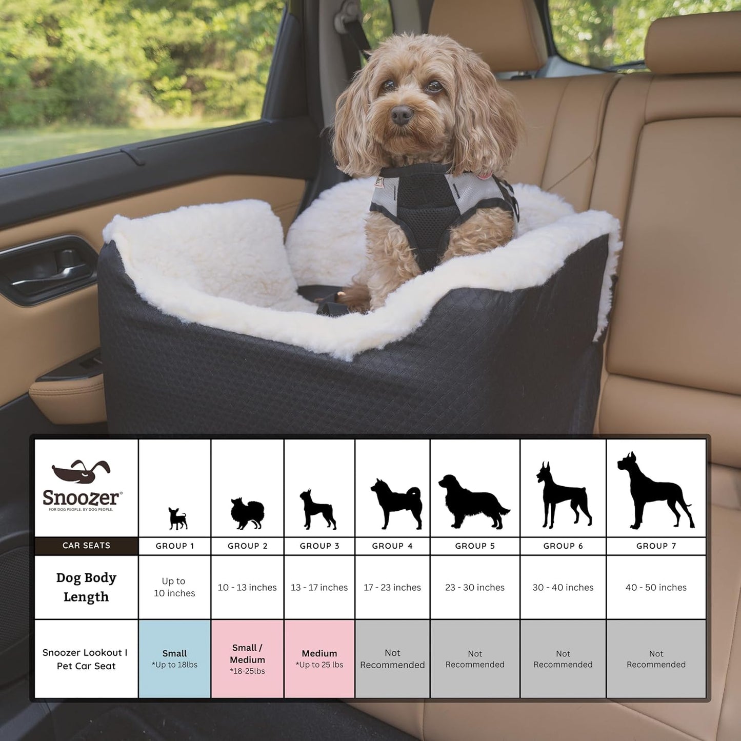 Snoozer Luxury Lookout Pet Car Seat, Small Luxury I, Navy Mutt