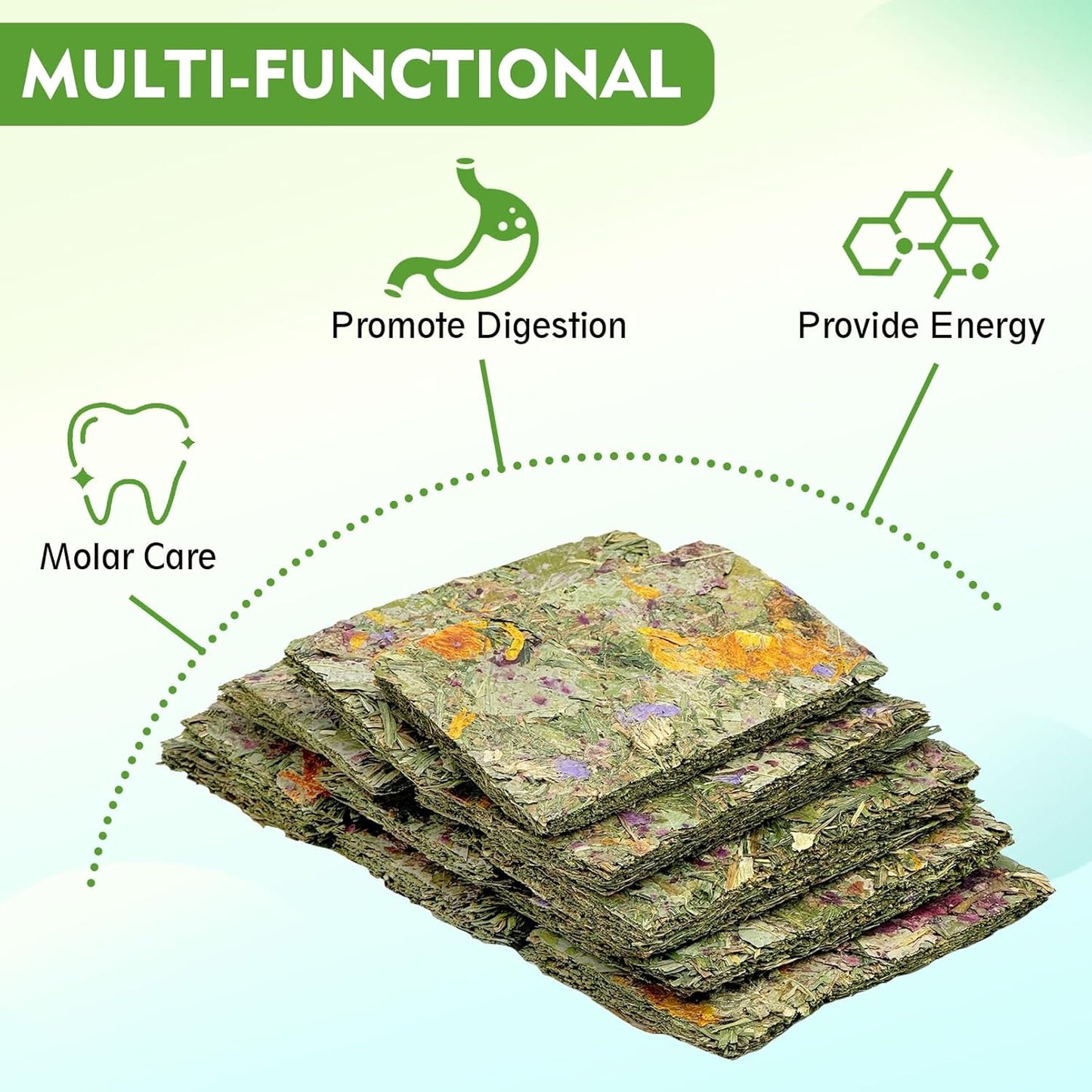 Fhiny 12 PCS Rabbit Timothy Hay Chips Toys, Natural Bunny Molar Treats with Herbal Flowers Rabbit Chew Toys for Teeth Small Animal Snacks for Rats Chinchillas Guinea Pigs Hamsters