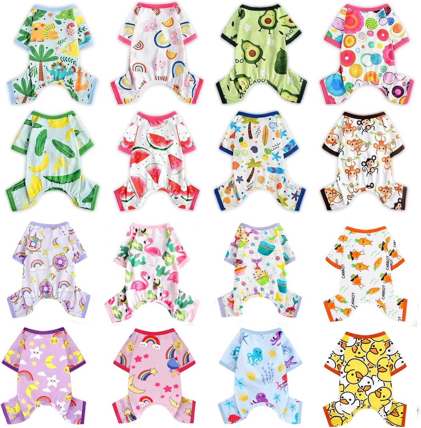 Dog Pajamas Pjs Spring Summer Dog Clothes for Small Dogs Girl - Boy - Small Size Dogs, Soft Stretchy Puppy Clothes Doggie Onesies Cat Pet Jammies Outfit (Duck Yellow, Medium)