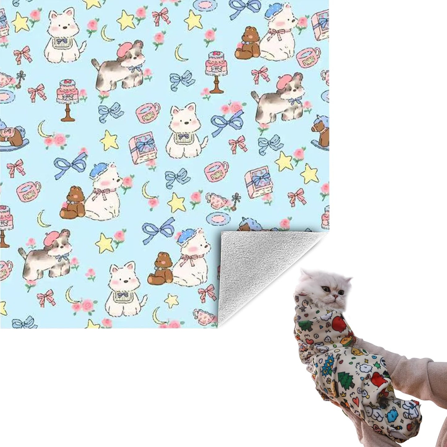 21.7" Cat Grooming Wrap Cat Wrap for Cutting Nails Cat Restraint for Nail Clipping Cat Swaddle Wrap Cat Burrito Wrap M(Within 6lbs) Anti-Scratch Anti-Escape Multifunctional Pet Tool