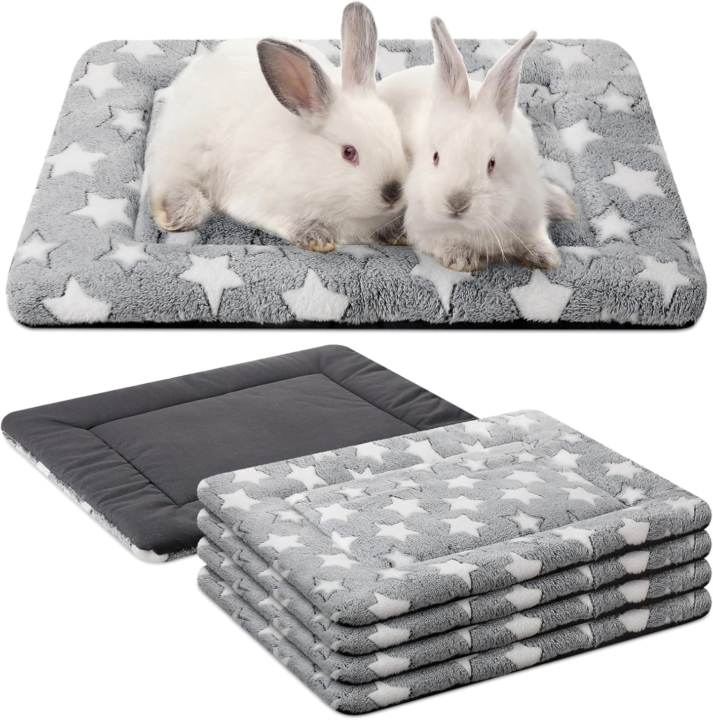 4 Pcs Washable Dog Crate Mat Kennel Pad Replaceable Reversible Pet Bed Pad for Crate Pet, Sleeping Mat for Small, Medium, Large Dog Machine Washable(18 x 14 x 1.6 Inch,Gray)