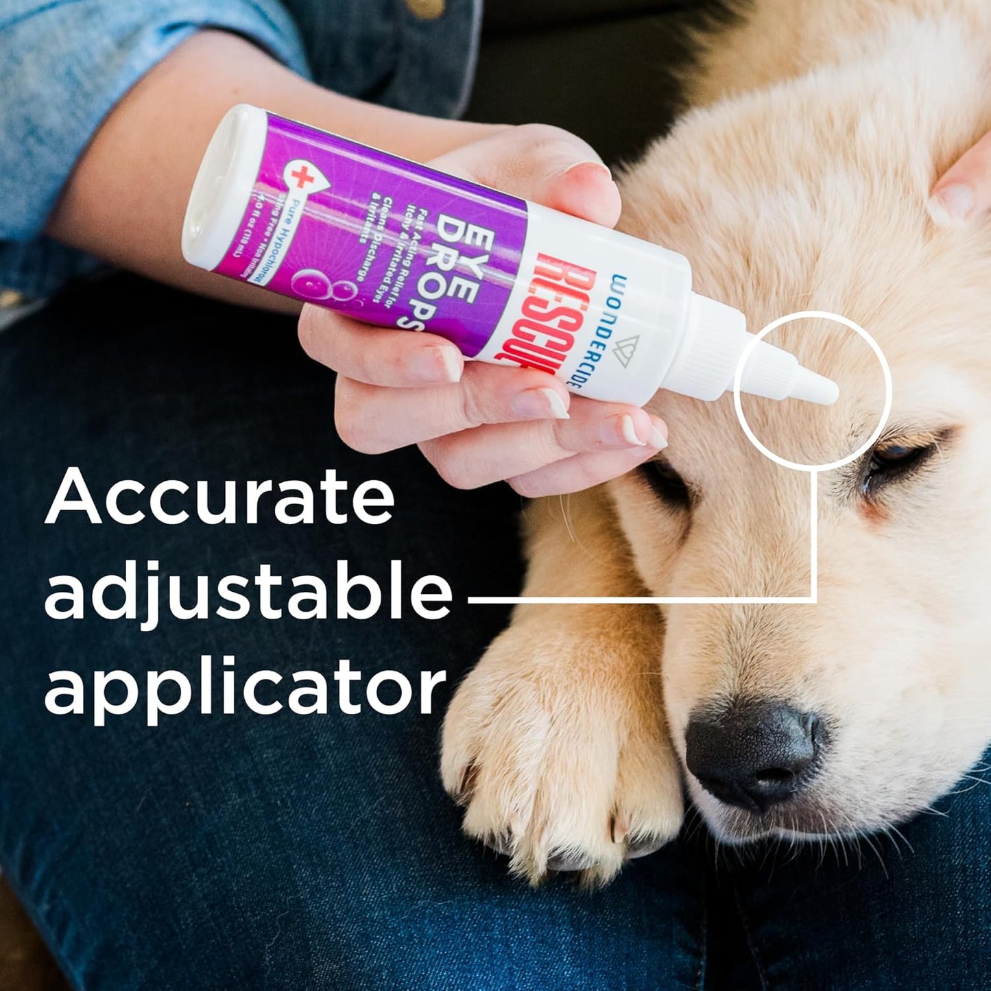 Wondercide Rescue - Eye Drops and Wash for Pets - Relief for Dogs and Cats from Allergies, Itchy Red Irritated Eyes, Discharge - with Pure Hypochlorous - 4 oz