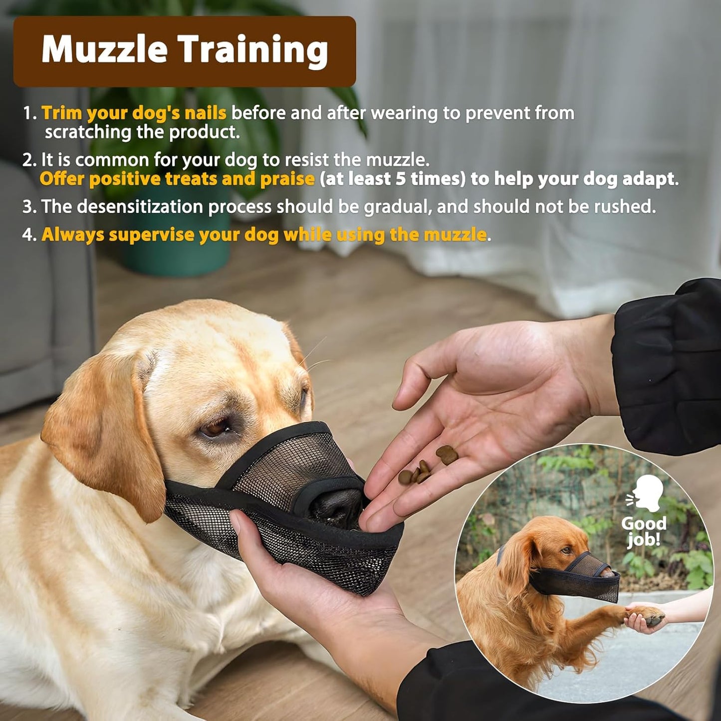 Crazy Felix Nylon Dog Muzzle for Small Medium Large Dogs, Air Mesh Breathable and Drinkable Pet Muzzle for Anti-Biting Anti-Barking Licking (XXS, Beige)