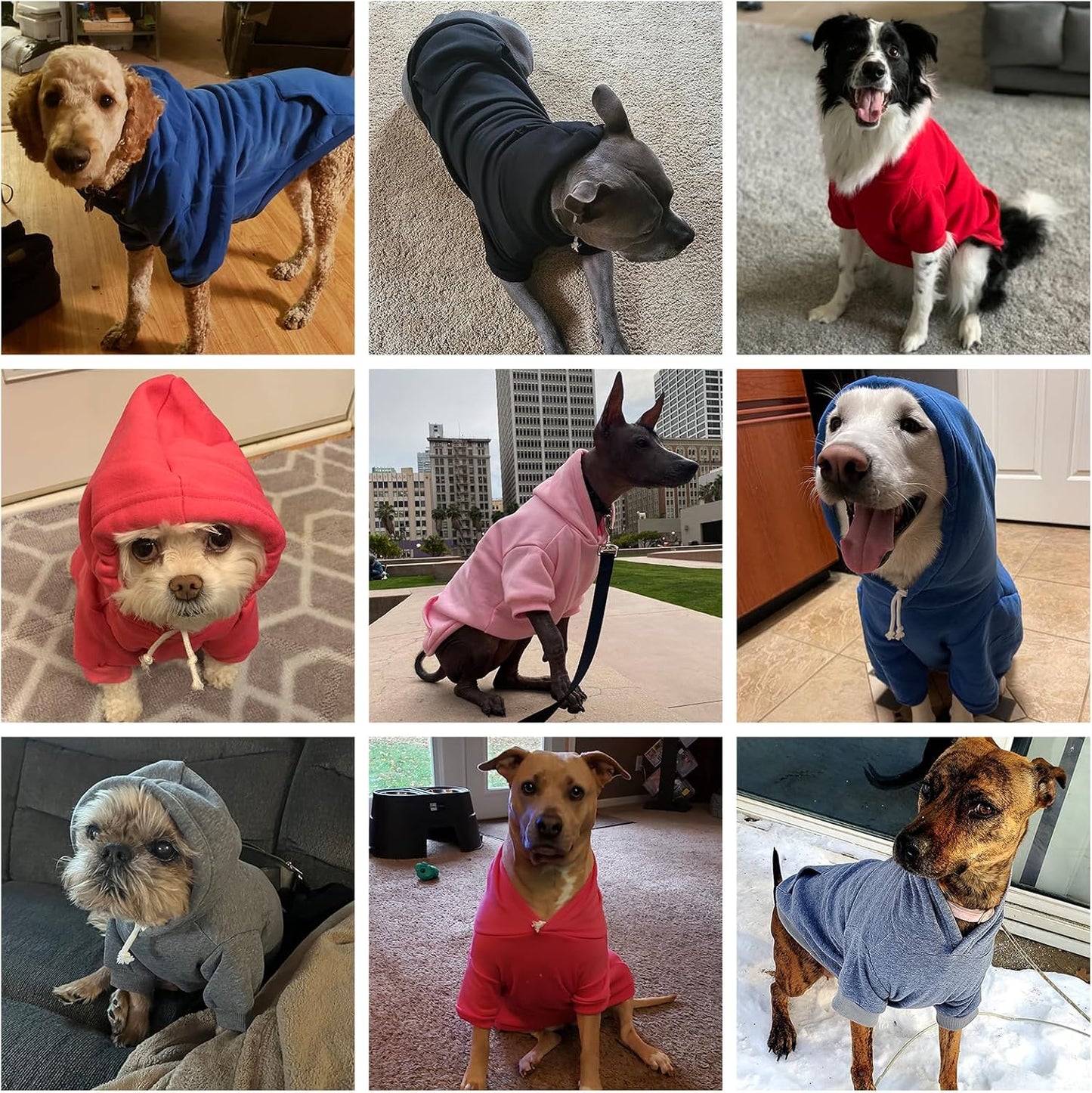 KOOLTAIL Basic Dog Hoodie - Soft and Warm Dog Hoodie Sweater with Leash Hole and Pocket, Dog Winter Coat, Cold Weather Clothes Sweatshirt for Small Medium Large Dogs Puppy Cat Boys Girls Blue XS