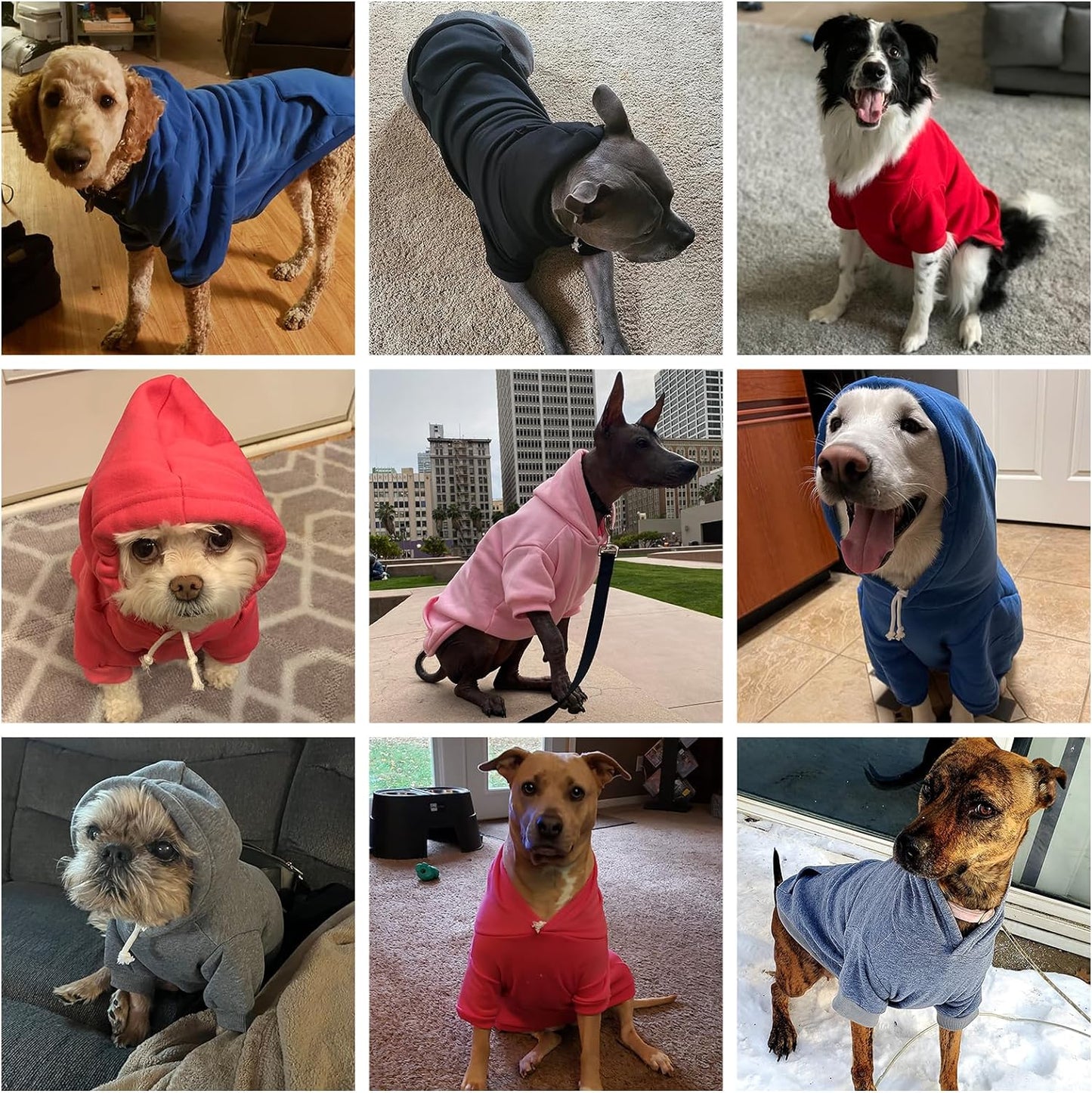 KOOLTAIL Basic Dog Hoodie - Soft and Warm Dog Hoodie Sweater with Leash Hole and Pocket, Dog Winter Coat, Cold Weather Clothes Sweatshirt for Small Medium Large Dogs Puppy Cat Boys Girls Red L