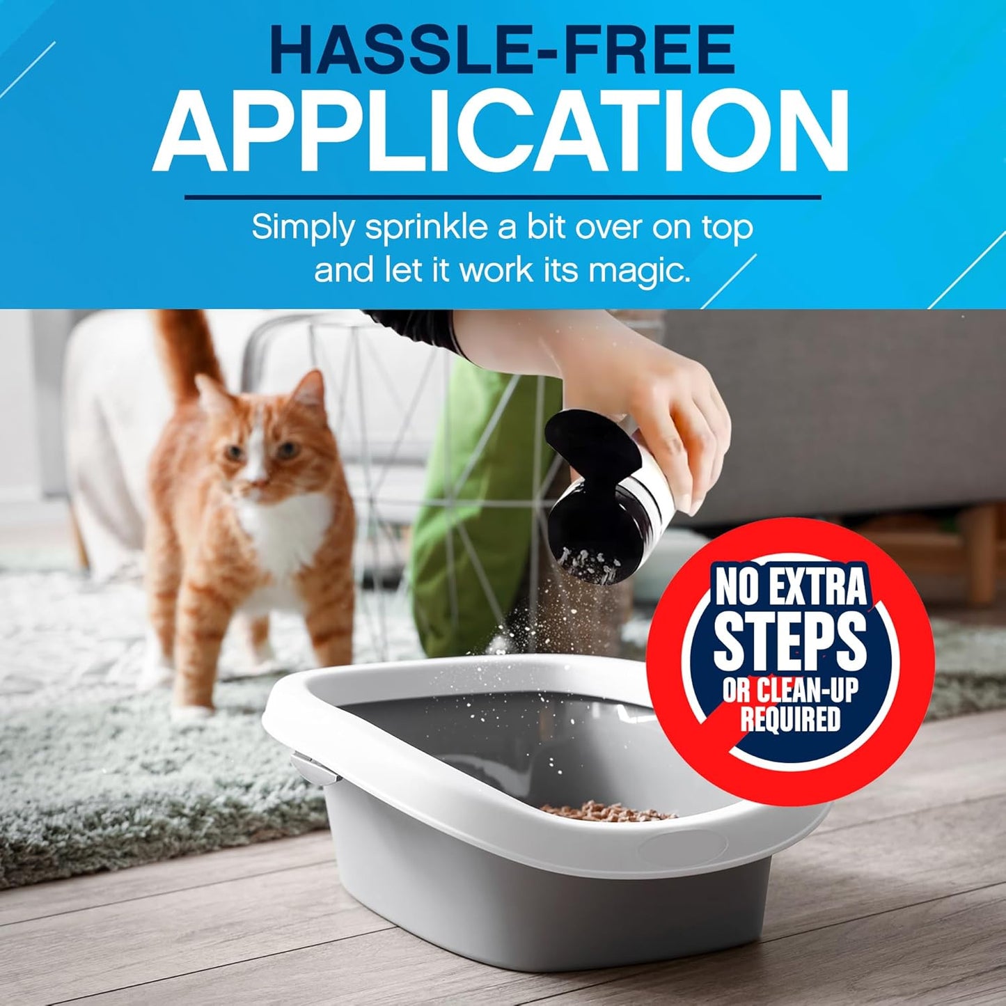 NonScents Cat Litter Deodorizer - Litter Box Odor Eliminator - Less Scooping Extends Kitty Litter Lifespan - Fragrance-Free Formula Eliminates Unpleasant Cat Odors – 8 Pound Bag