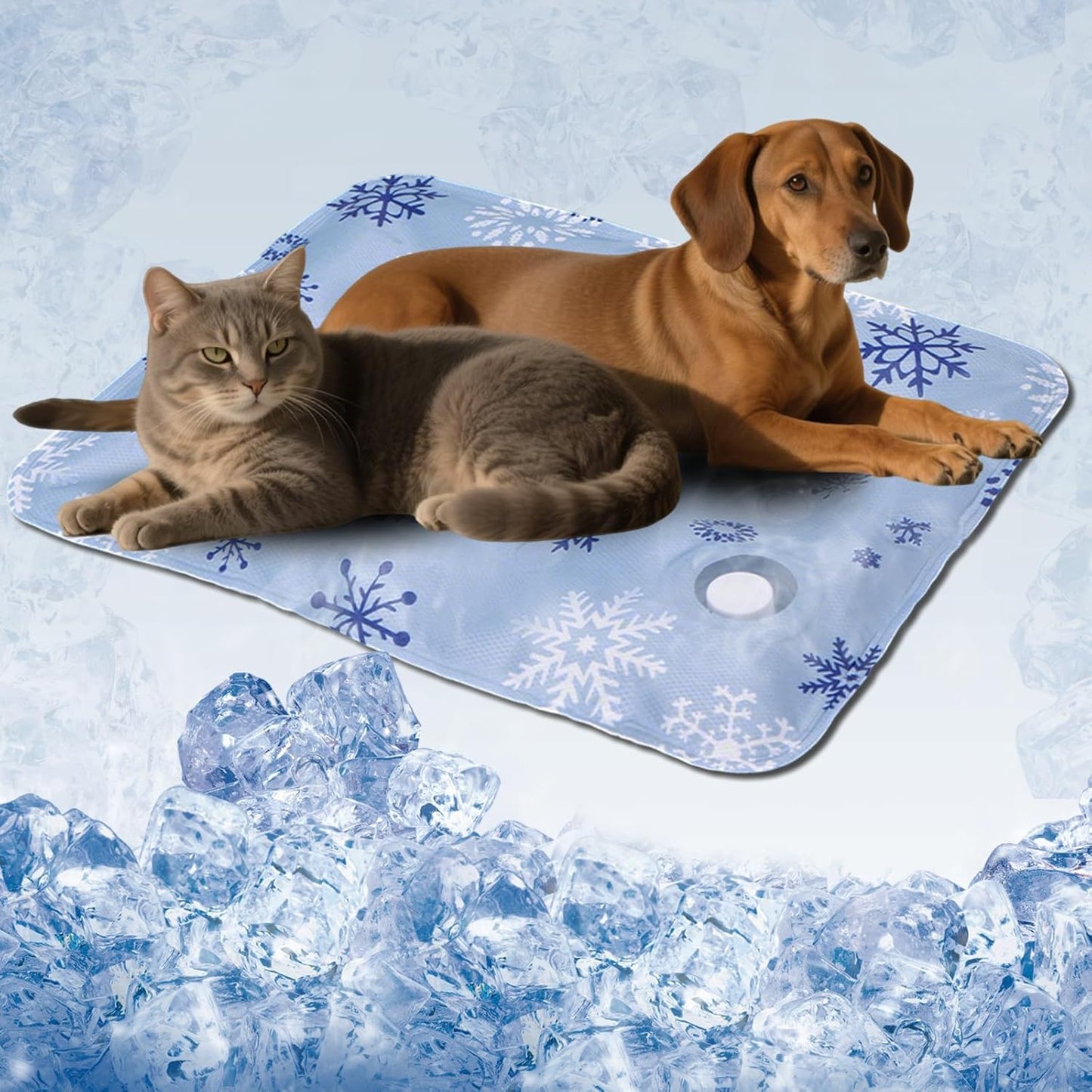 Dog Cooling Mat, Cooling Mat for Dogs & Cat, Provides Instant Relief for Small, Medium, Large Dogs, Washable, Non-Slip Design, Perfect for Hot Summer Days to Keep Pets Comfortable(M 19.6''*23.6'')