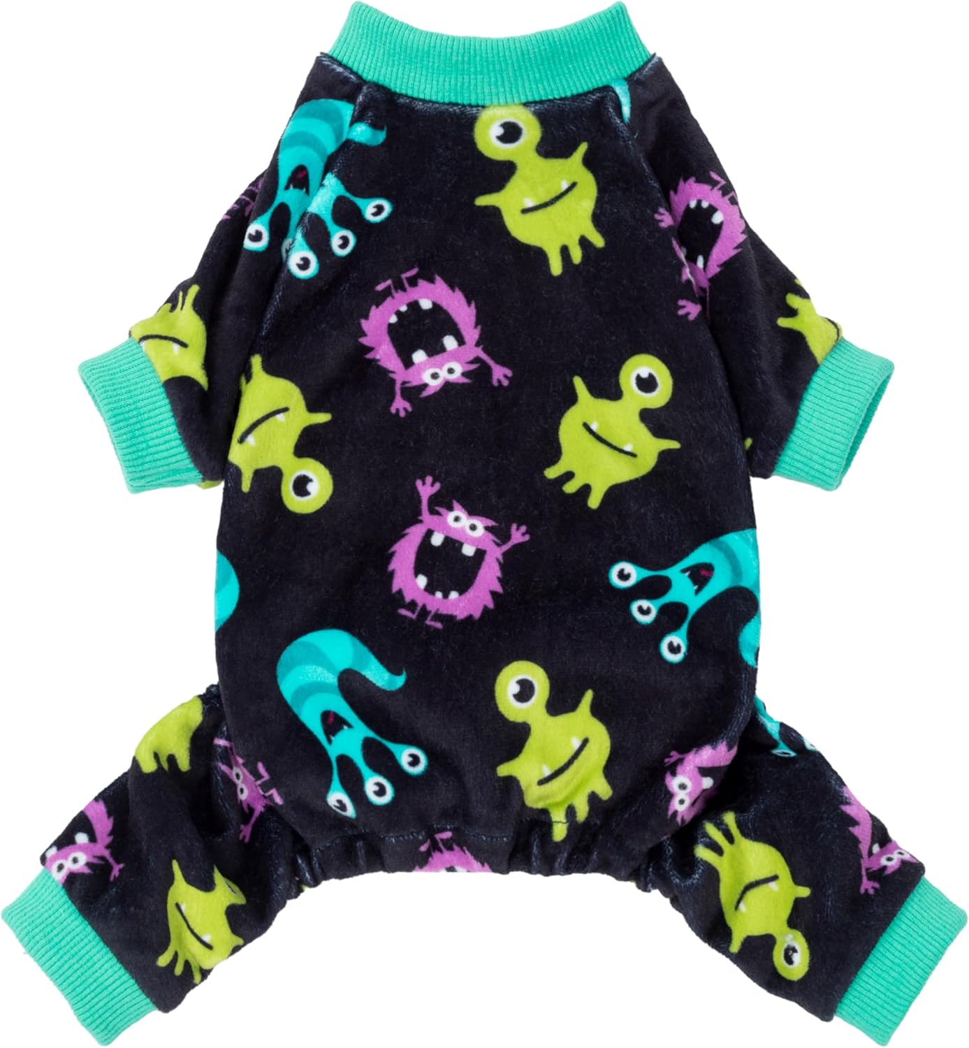 Fitwarm Cute Monster Halloween Dog Pajamas, Funny Costumes for Small Dogs Boy Girl, Festive Pet Clothes, Green, Purple, Black, XXL