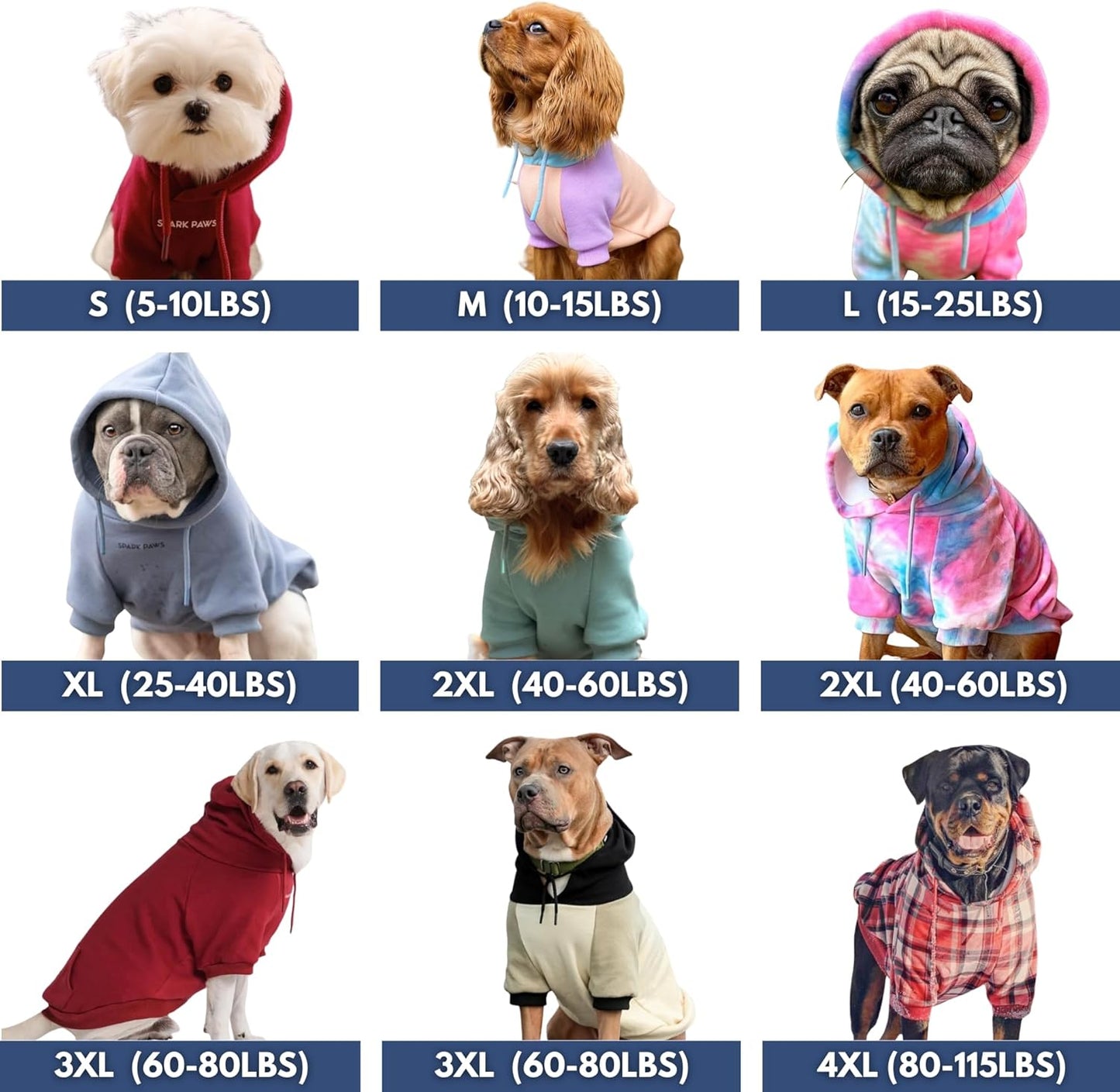 Spark Paws Dog Hoodie – Premium Dog Sweater for Small, Medium, and Large Dogs | Warm Outfits for French Bulldogs, Pitbull, Puppy, Winter Jacket Alternative - Burgundy - 4XL