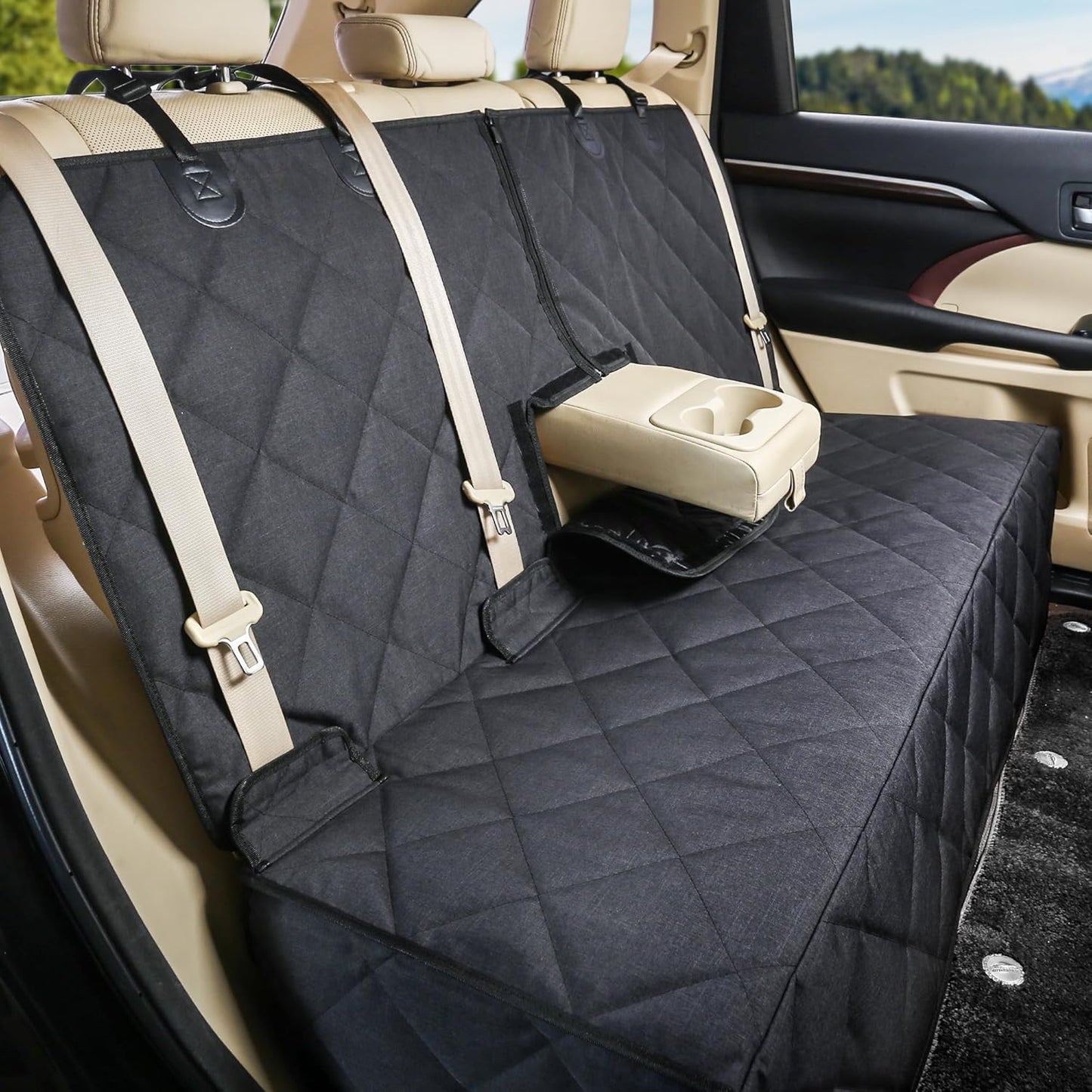 Bench Dog Car Seat Cover for Back Seat Waterproof Seat Covers Durable Scratch Proof Nonslip, Protector for Pet Fur & Mud Washable Backseat Cover for Cars Armrest Compatible