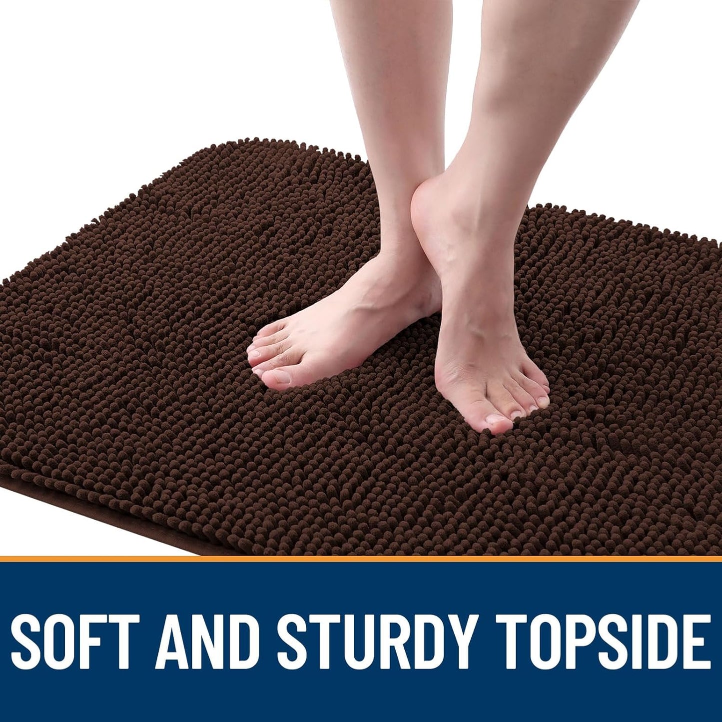 OLANLY Dog Door Mat for Muddy Paws 48x30, Absorbs Moisture and Dirt, Absorbent Non-Slip Washable Doormat, Quick Dry Chenille Mud Mat for Dogs, Entry Indoor Entryway Carpet for Inside Floor, Brown