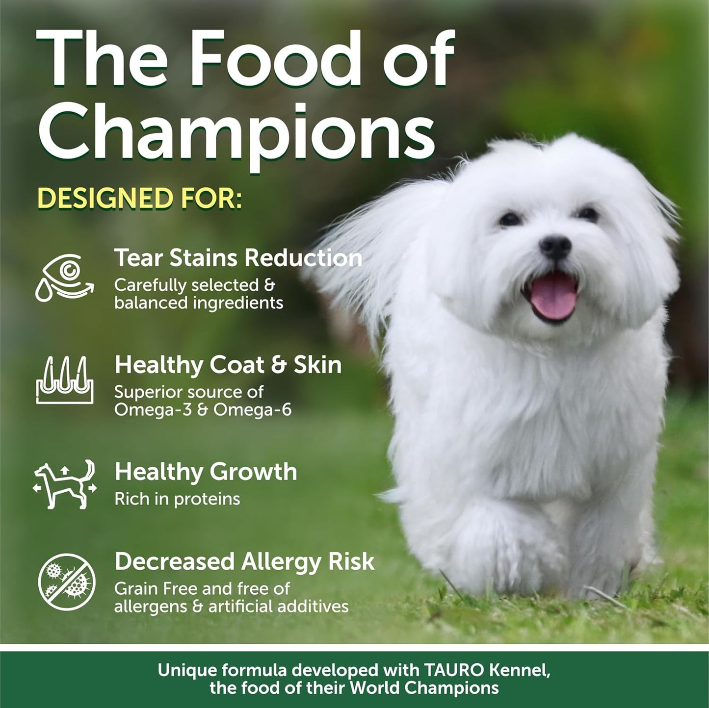 Nature's Protection Grain Free Dry Dog Food for Large Dogs - High Protein, Tear Stain Formula - Bigger Kibble for Adult Dogs with Light Fur (Superior Care - White Fish, 22 lb)