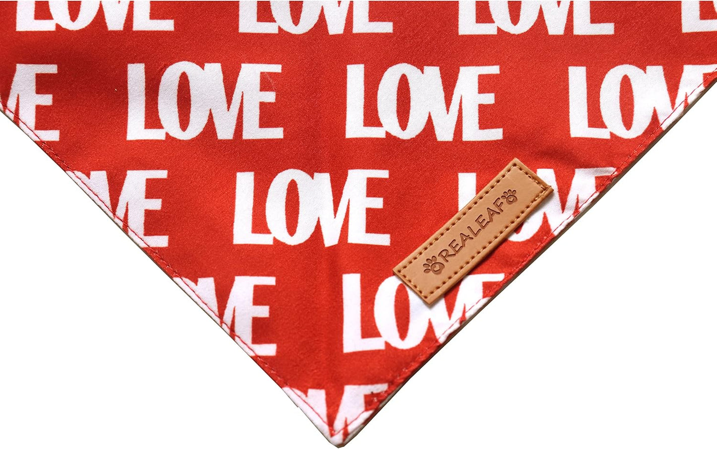 Realeaf Love Dog Bandanas 2 Pack, Triangle Reversible Mothers Day Valentine's Day Pet Scarf for Boy and Girl, Premium Durable Fabric, Holiday Bandana for Large and Extra Large Dogs (X-Large)