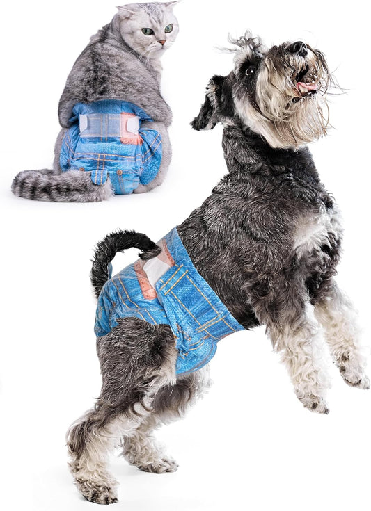 Pet Soft Dog Diapers Female, Doggie Diapers for Female Dogs, Disposable Super Absorbent Pet Diaper for Cats & Dogs in Heat Period, Urine Incontinence, XS 60 Counts