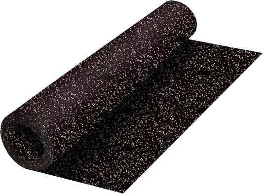 Playsafer Genaflex Rubber Gym Floor Mat, Heavy Duty Commercial Protective Gym Flooring Roll - 8mm Thick (4' X 6', 15% Grey)