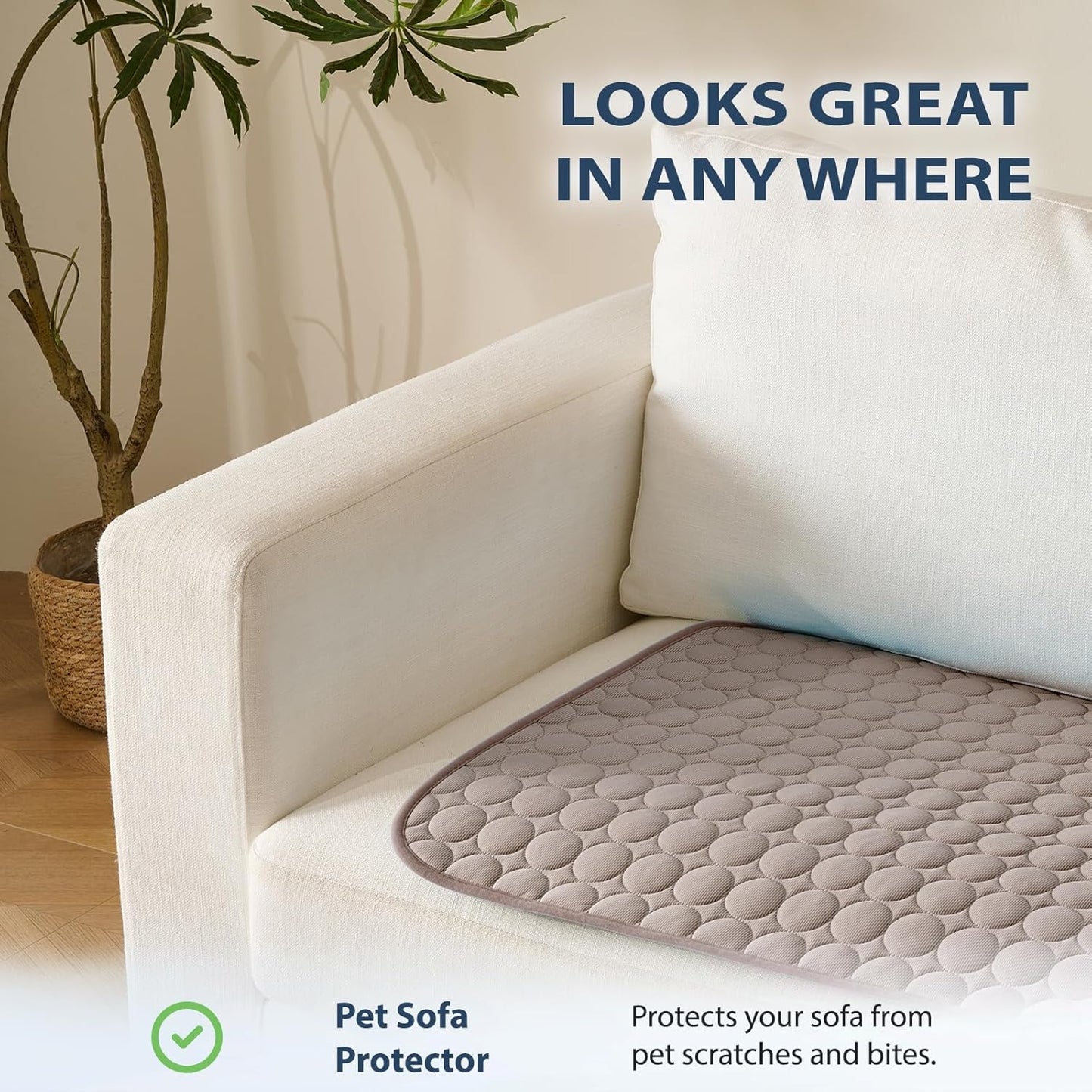 MICROCOSMOS Summer Cooling Mat & Sleeping Pad- Water Absorption Top, EZ Clean, Easy Carry, Materials Safe. Keep Cooling for Pets, Kids and Adults.(Brown, 28" x 22")