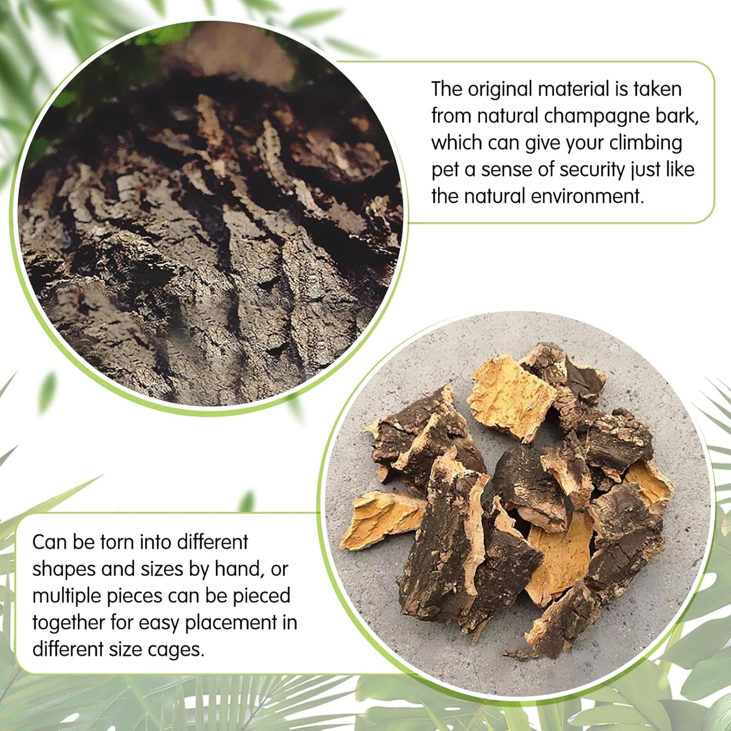 kathson 2PCS Cork Tile Background Bark 11.8”Lx7.9”W Terrarium Backdrop Wall Decor Natural Reptile Climbing Mat Habitat Decor for Spider Gecko Lizard Chameleon Bearded Dragon Turtle Snake